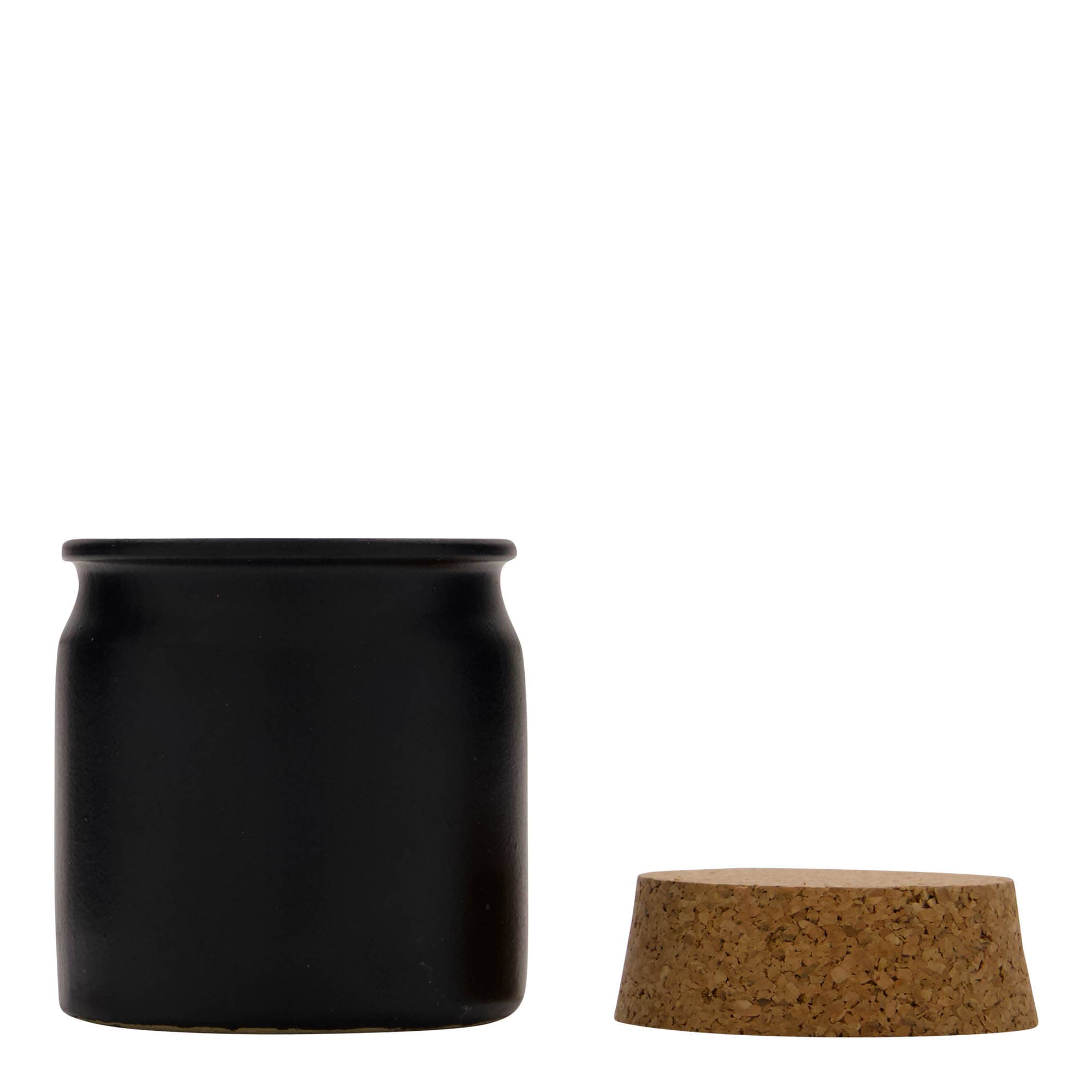 160 ml saviruukku, keramiikka, musta, suuaukko: korkki