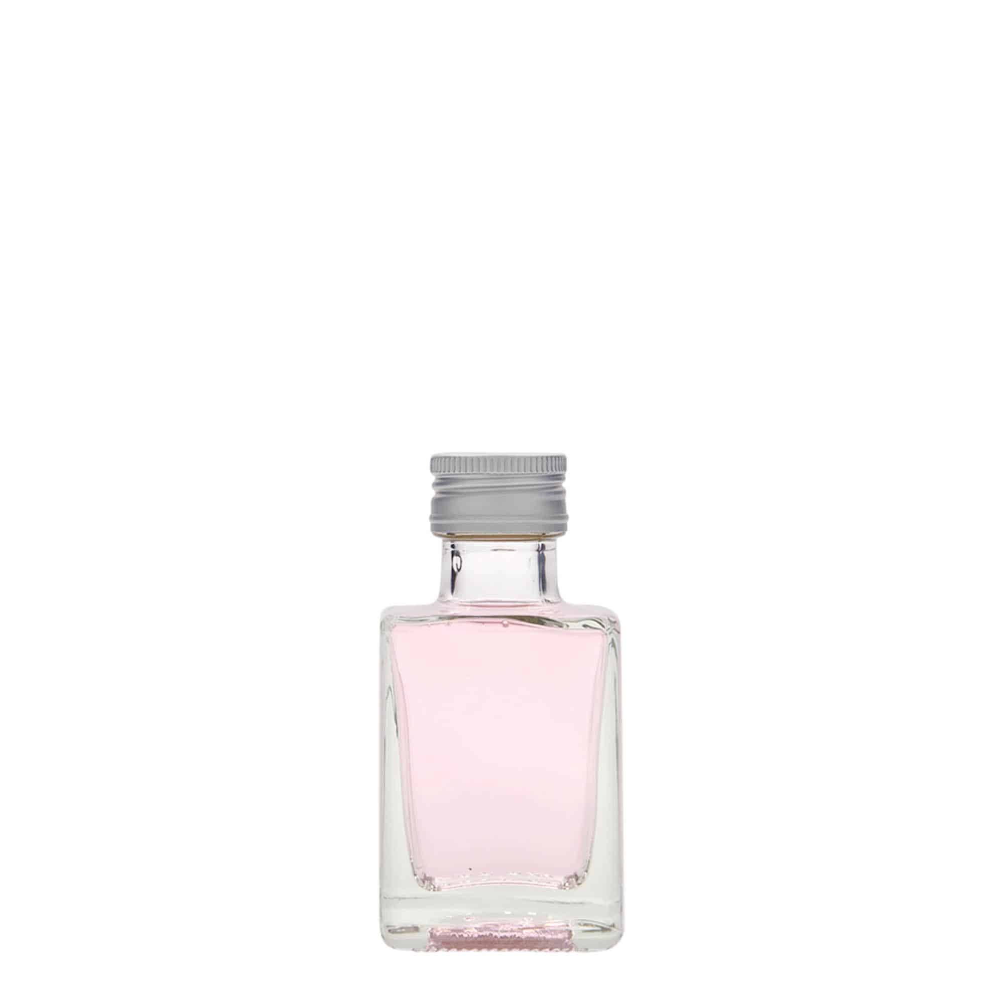 50 ml lasipullo 'Cube', neliö, suu: PP 24