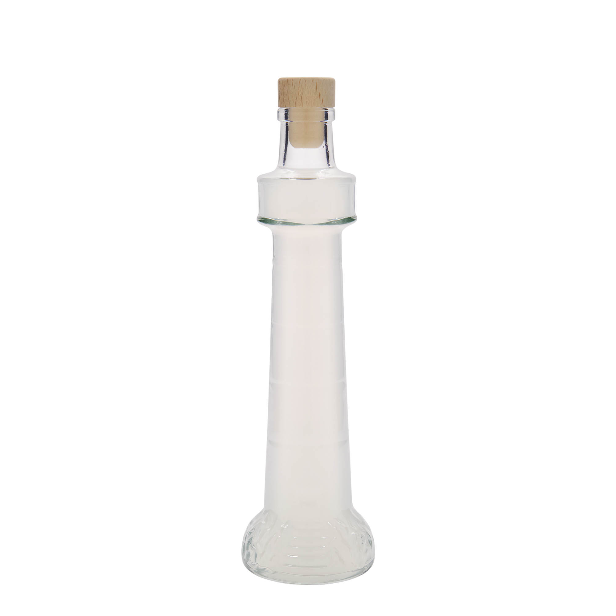 200 ml lasipullo 'Leuchtturm', suuaukko: korkki