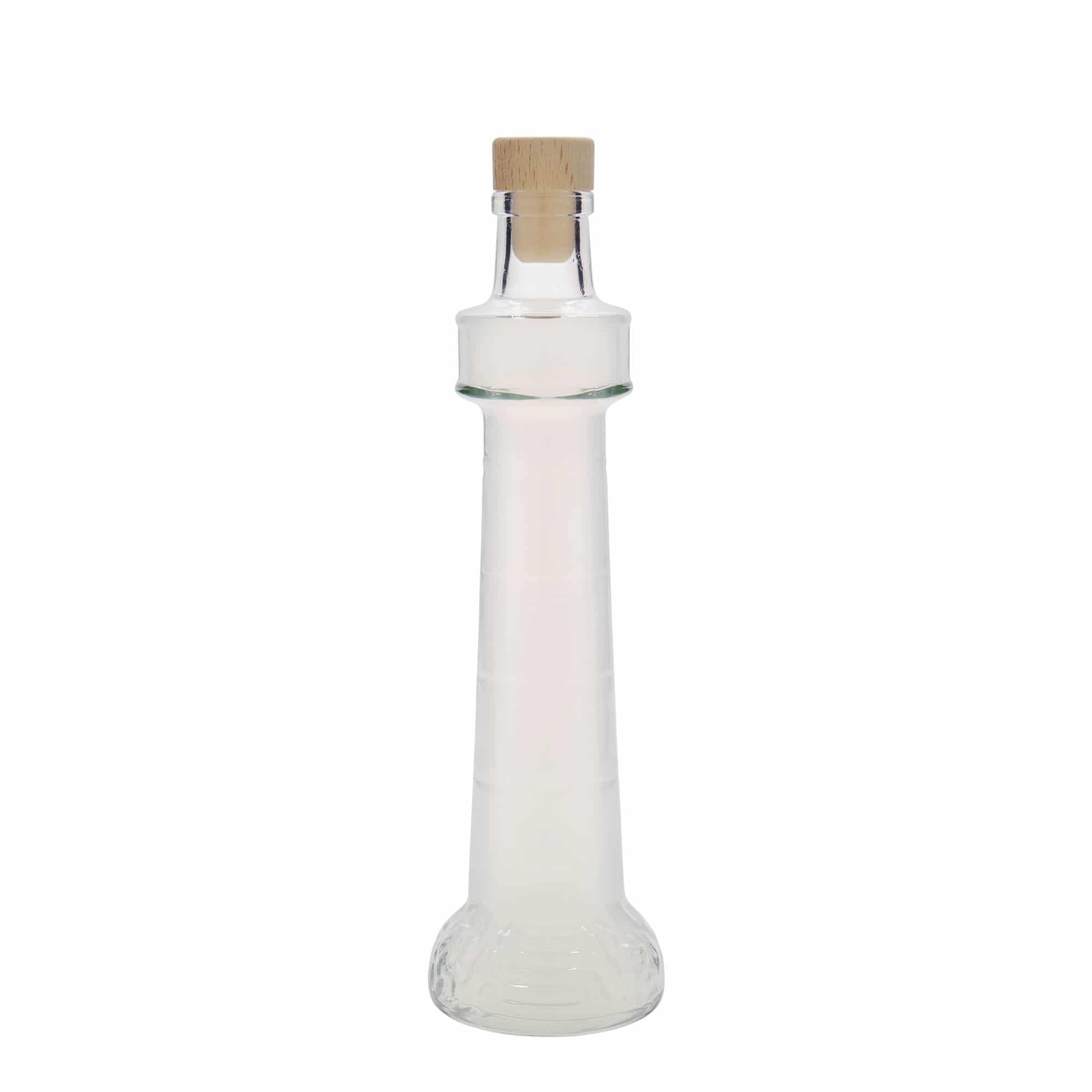 200 ml lasipullo 'Leuchtturm', suuaukko: korkki