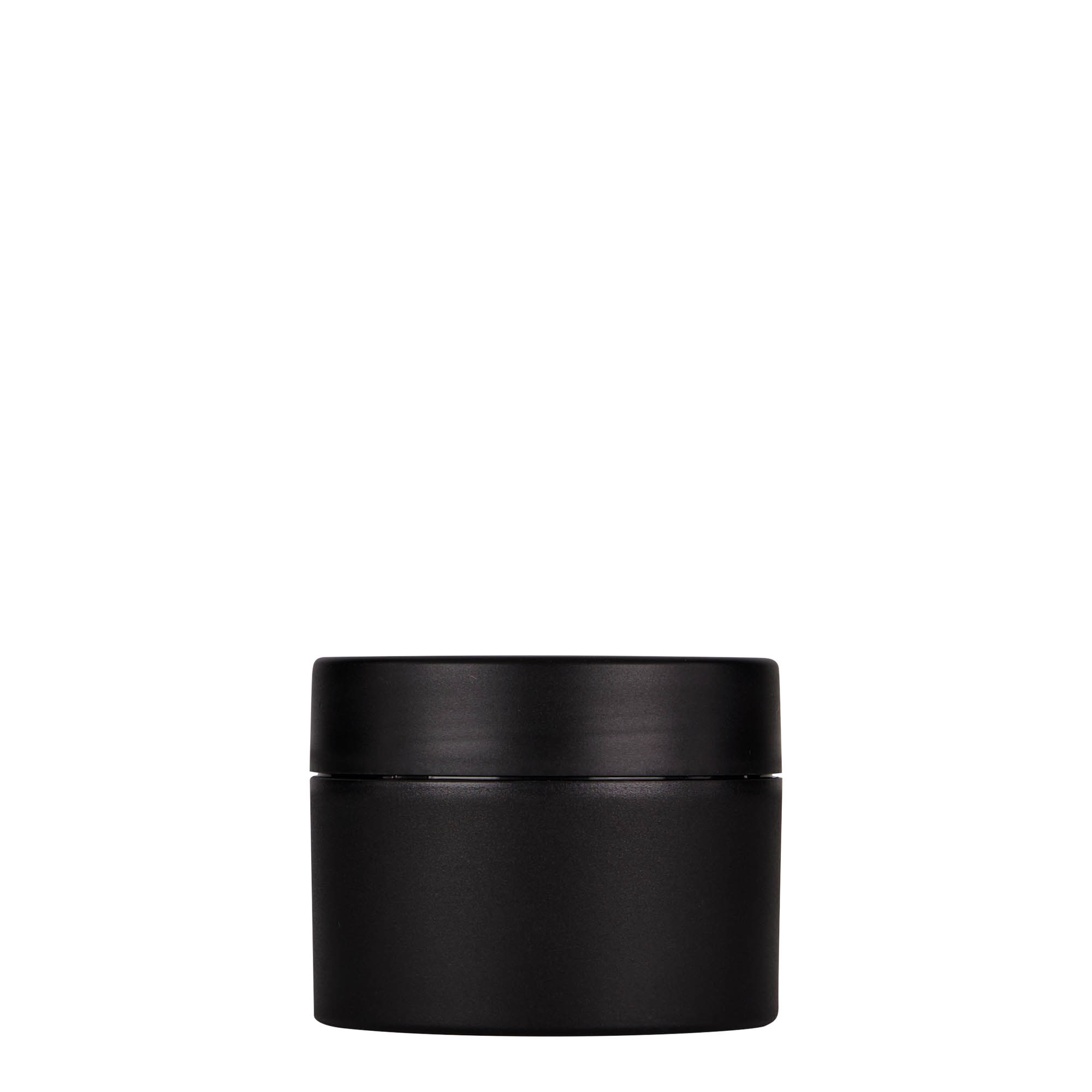 100 ml muovipurkki 'Antonella', PP, musta, suuaukko: ruuvikorkki