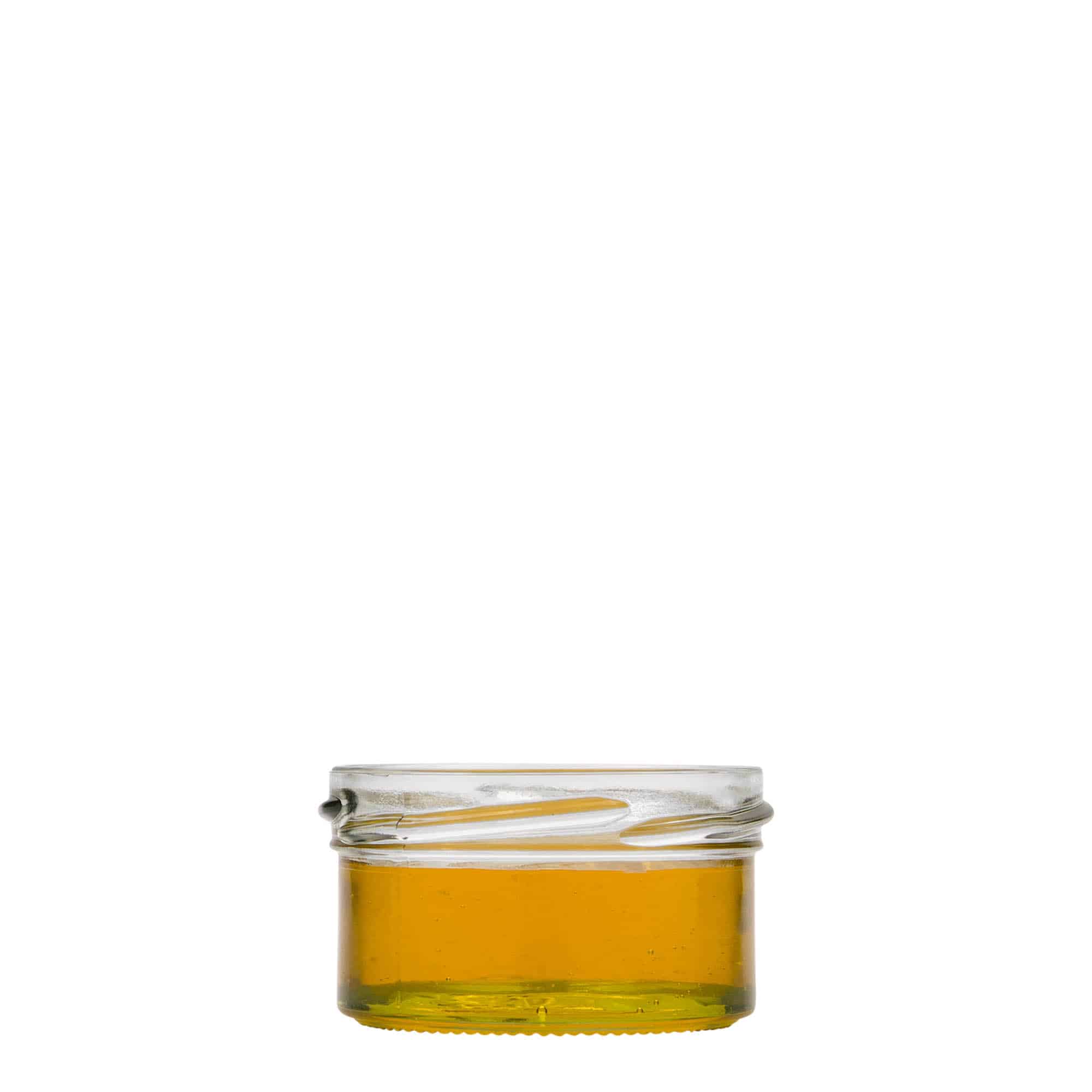 70 ml litteä sylinterimäinen lasipurkki, suu: Twist-Off (TO 66)