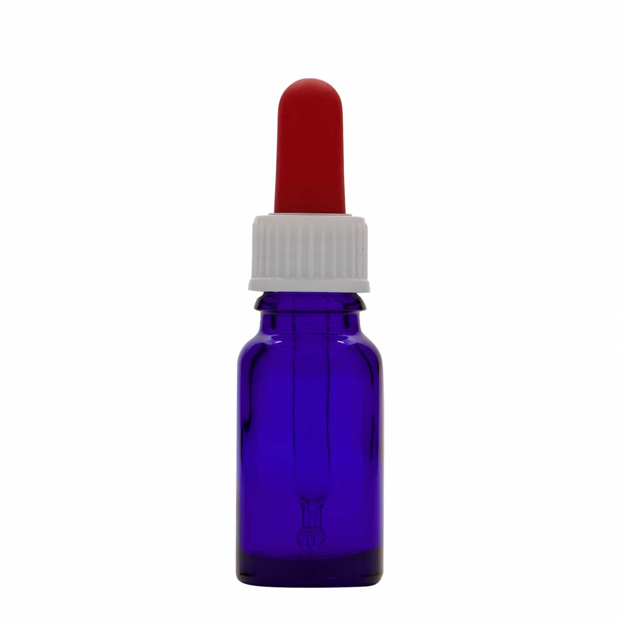 10 ml lääke-pipettipullo, lasia, kuninkaansininen-punainen, suuaukko: DIN 18