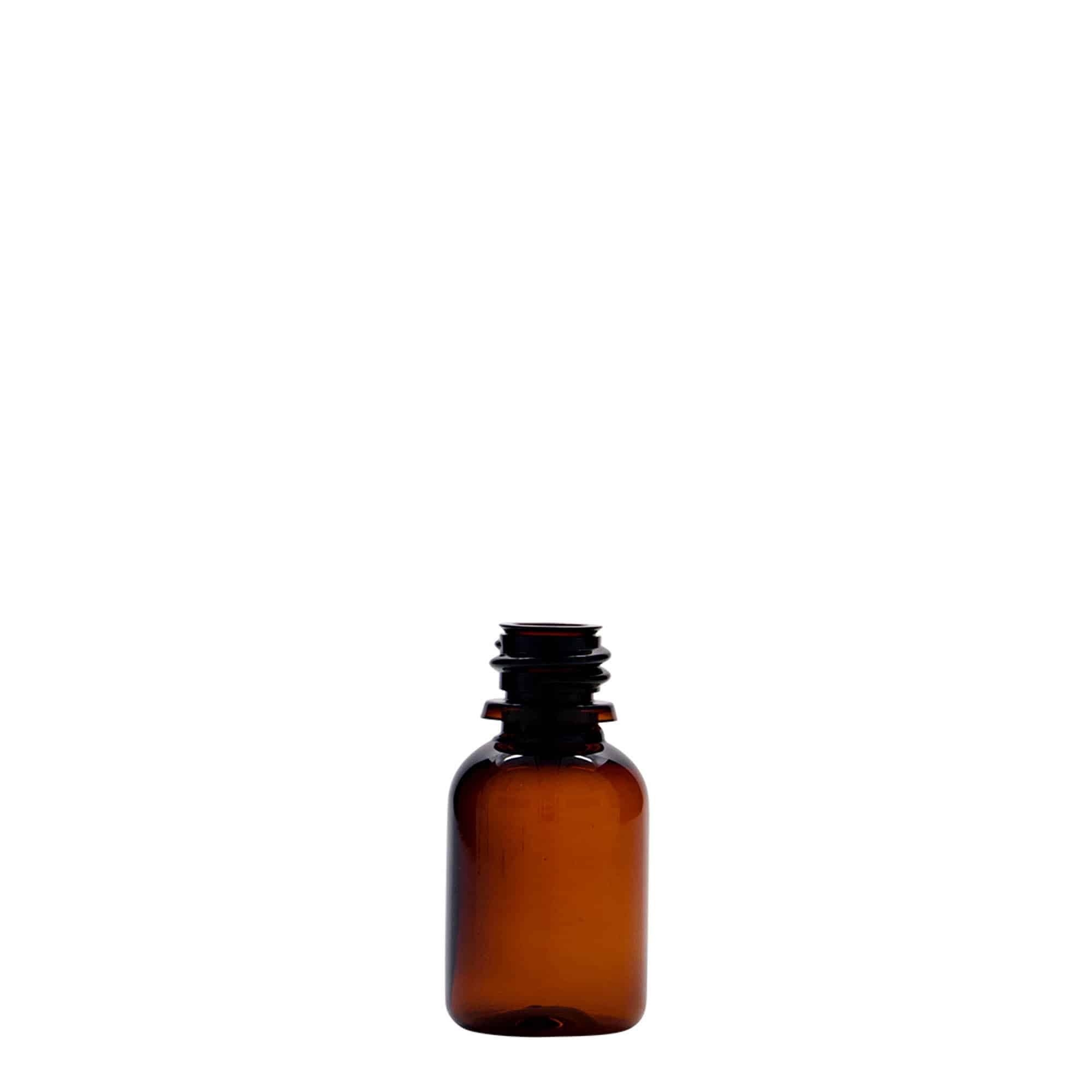 20 ml PET-lääkepullo 'Easy Living', ruskea, muovi, suuaukko: DIN 18