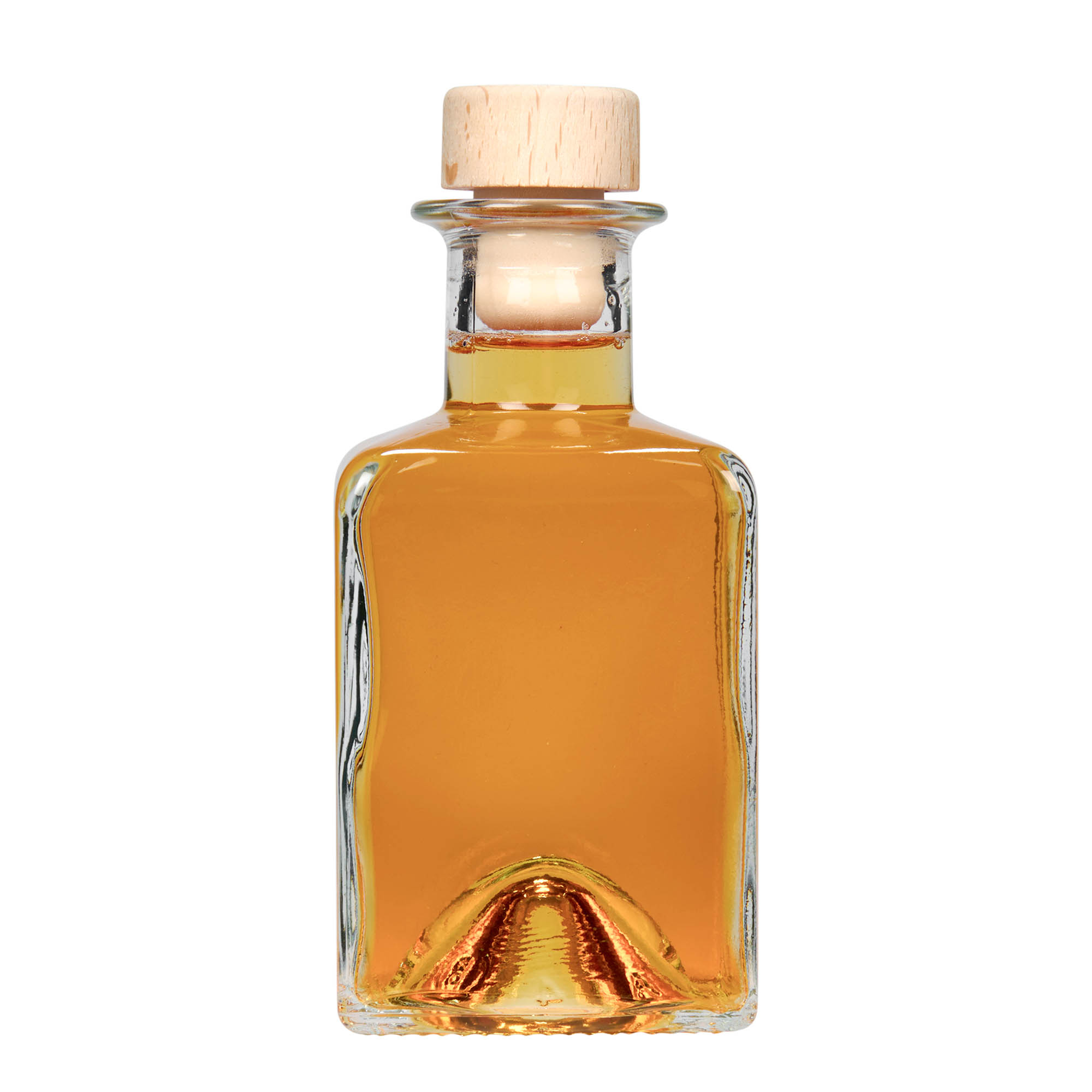 200 ml lasipullo 'Kubica', neliömäinen, suuaukko: korkki