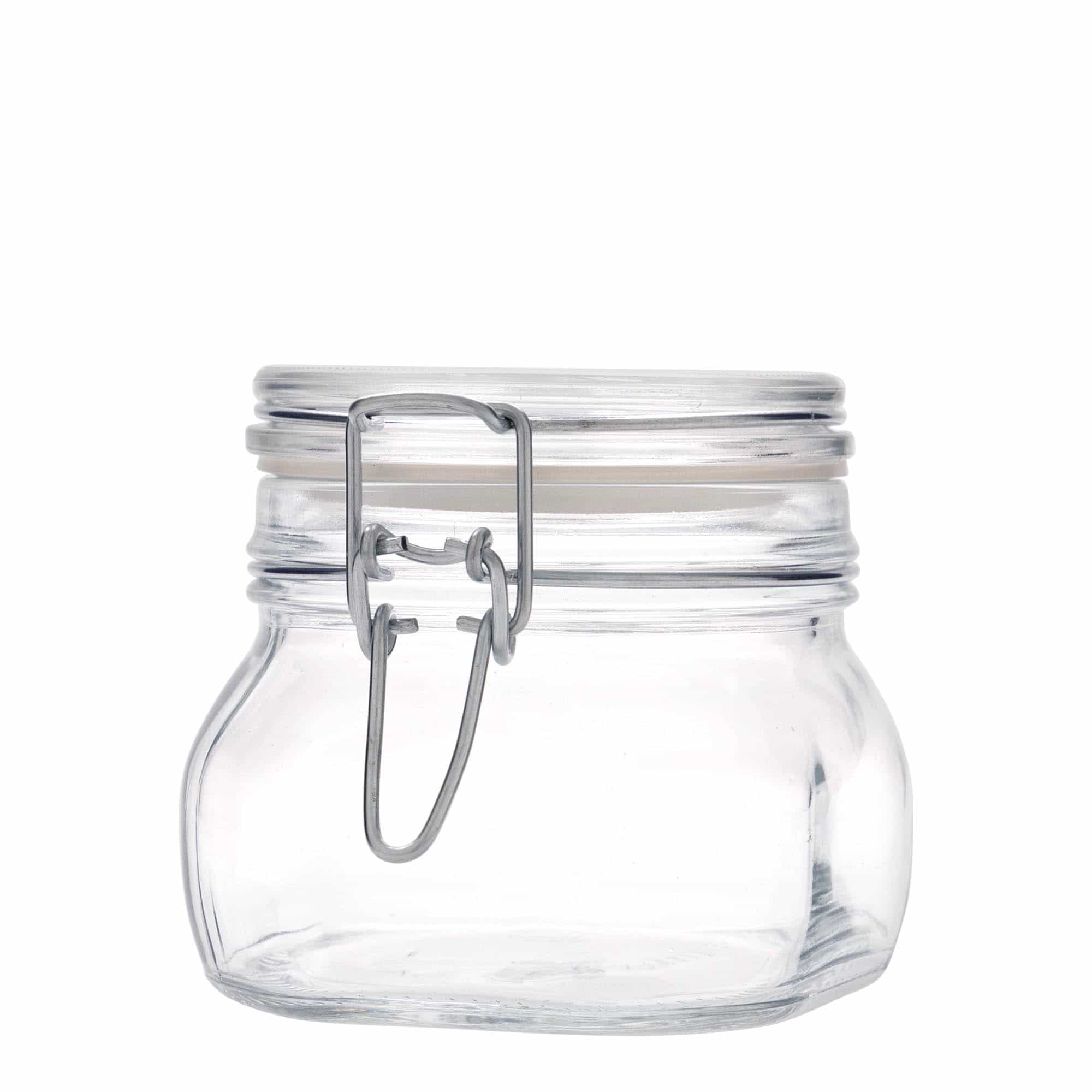 500 ml patenttikorkkilasipurkki 'Fido', neliö, suu: patenttikorkki