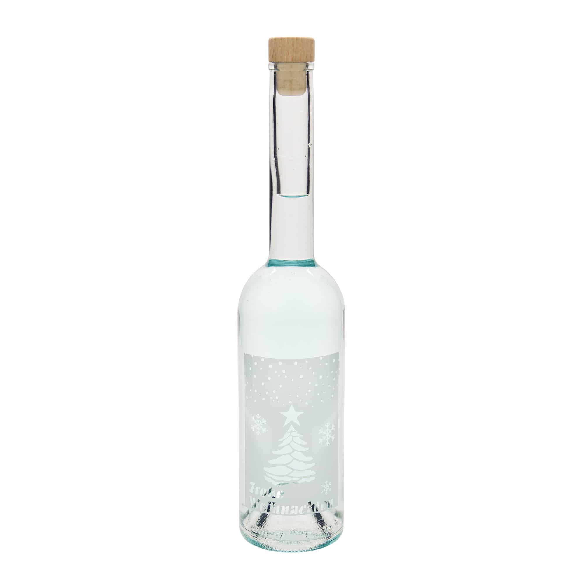 500 ml lasipullo 'Opera', koriste: Valkoiset joulut, suuaukko: korkki 500 ml lasipullo 'Opera', koriste: Valkoiset joulut, suuaukko: korkki