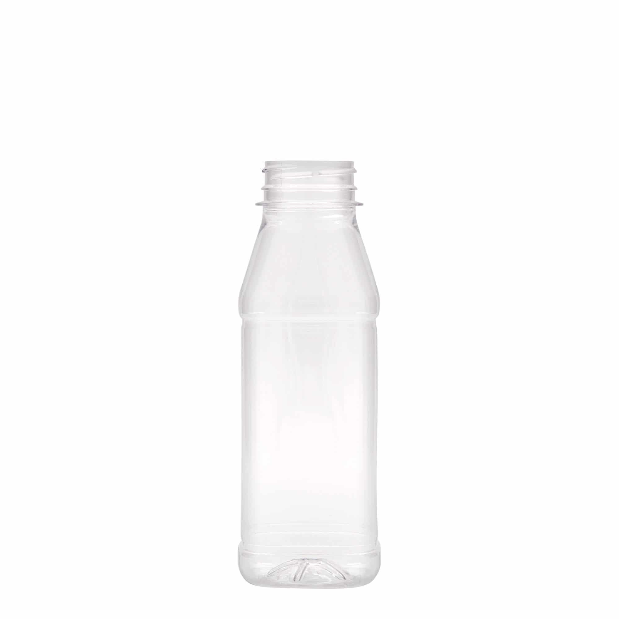 330 ml PET-pullo 'Milk and Juice Carré', neliö, muovi, suu: 38 mm