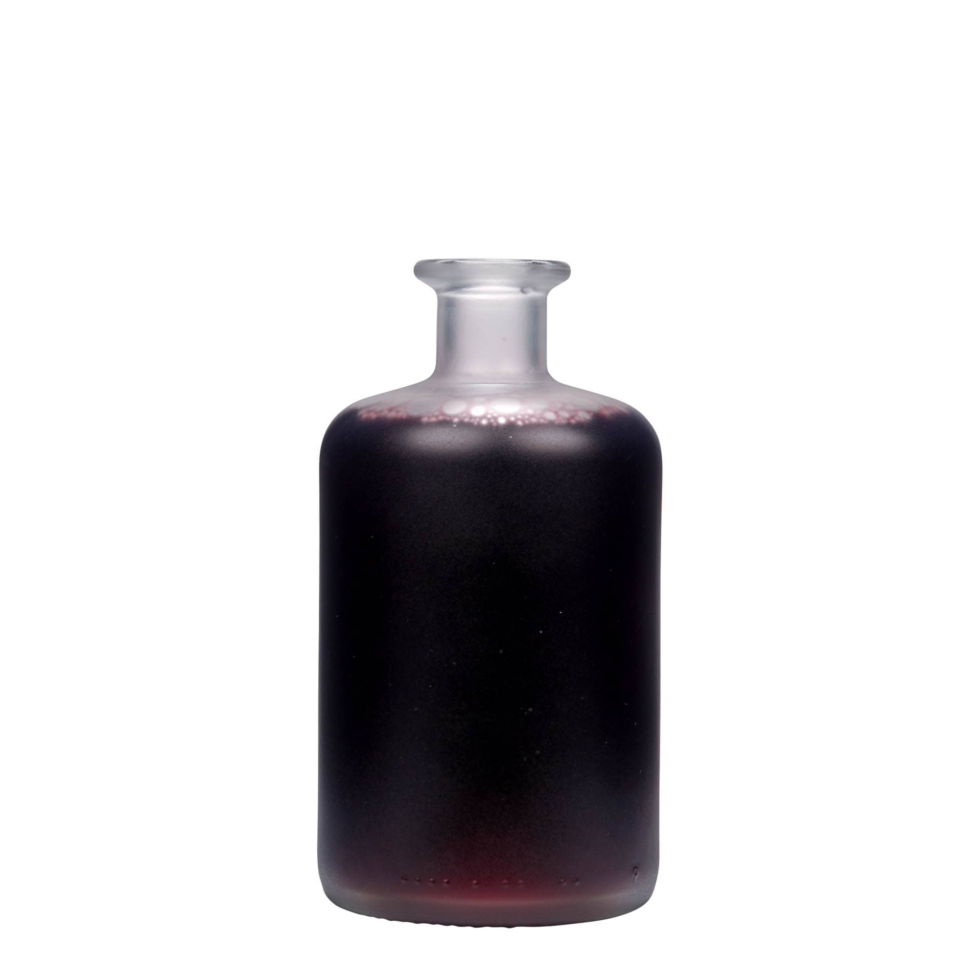 500 ml lasipullo apteekkarille, jäähdytetty, suuaukko: korkki