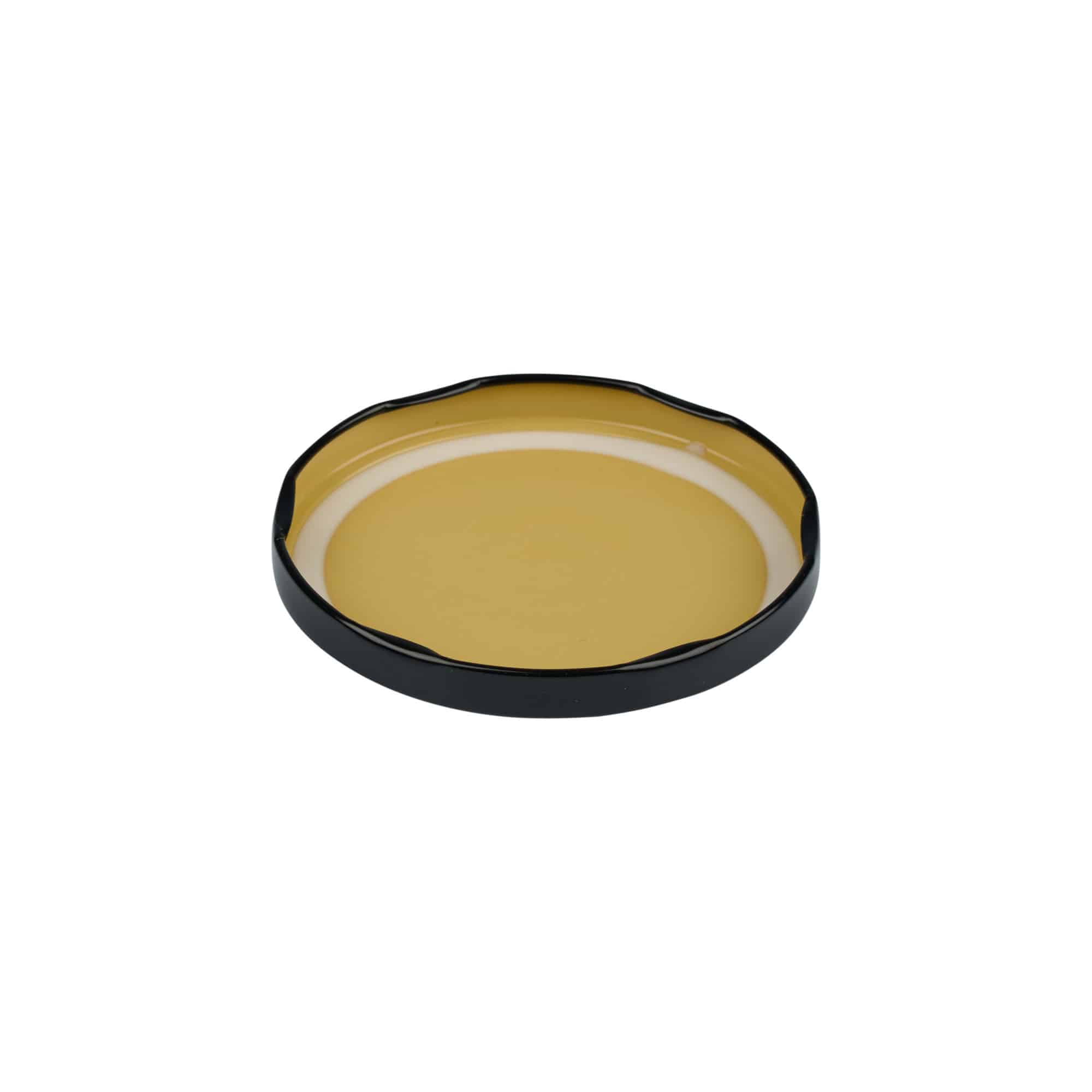 Twist-Off-kansi, valkoinen pelti, musta, suuaukolle: TO 82