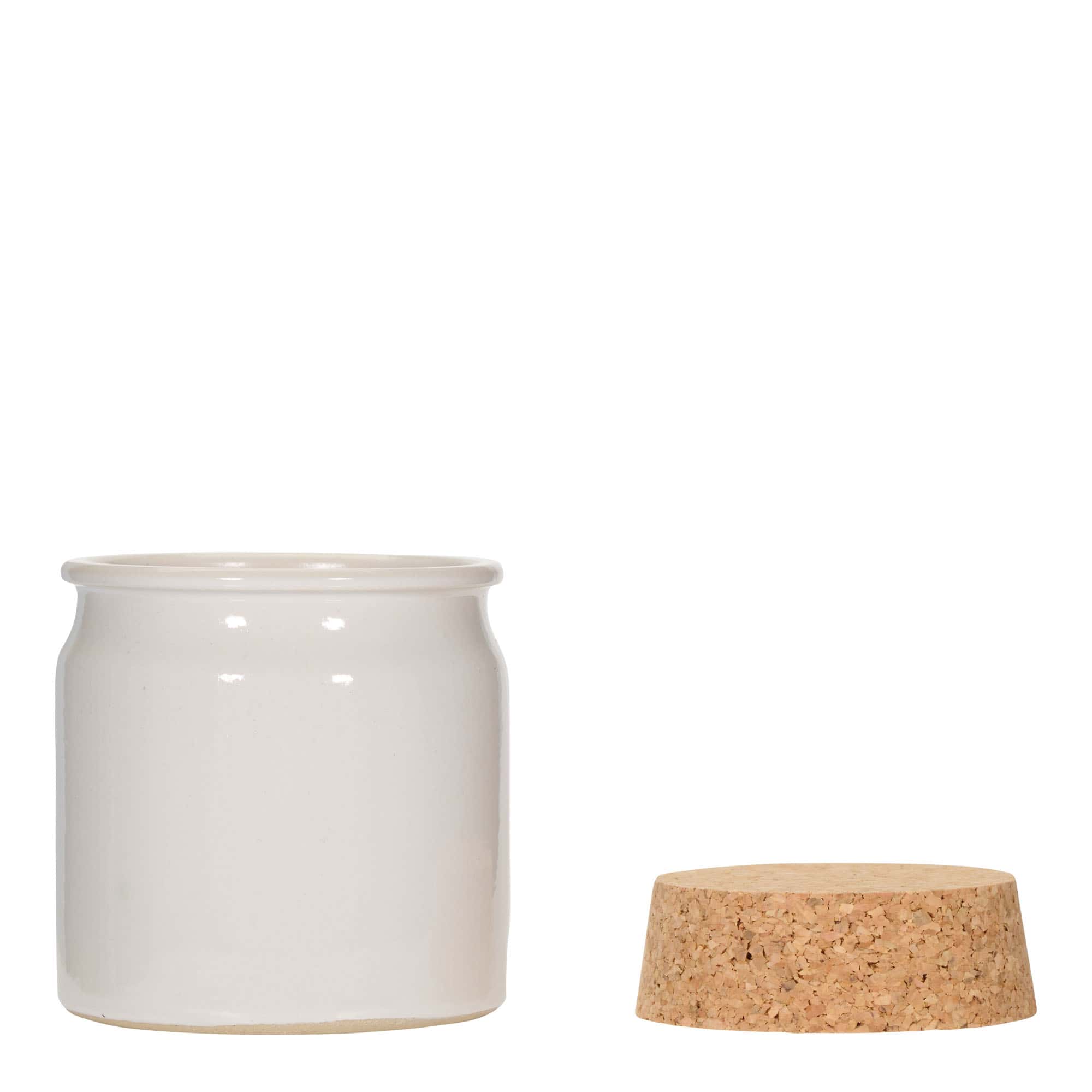 160 ml keraaminen ruukku, keramiikka, valk., suu: korkki