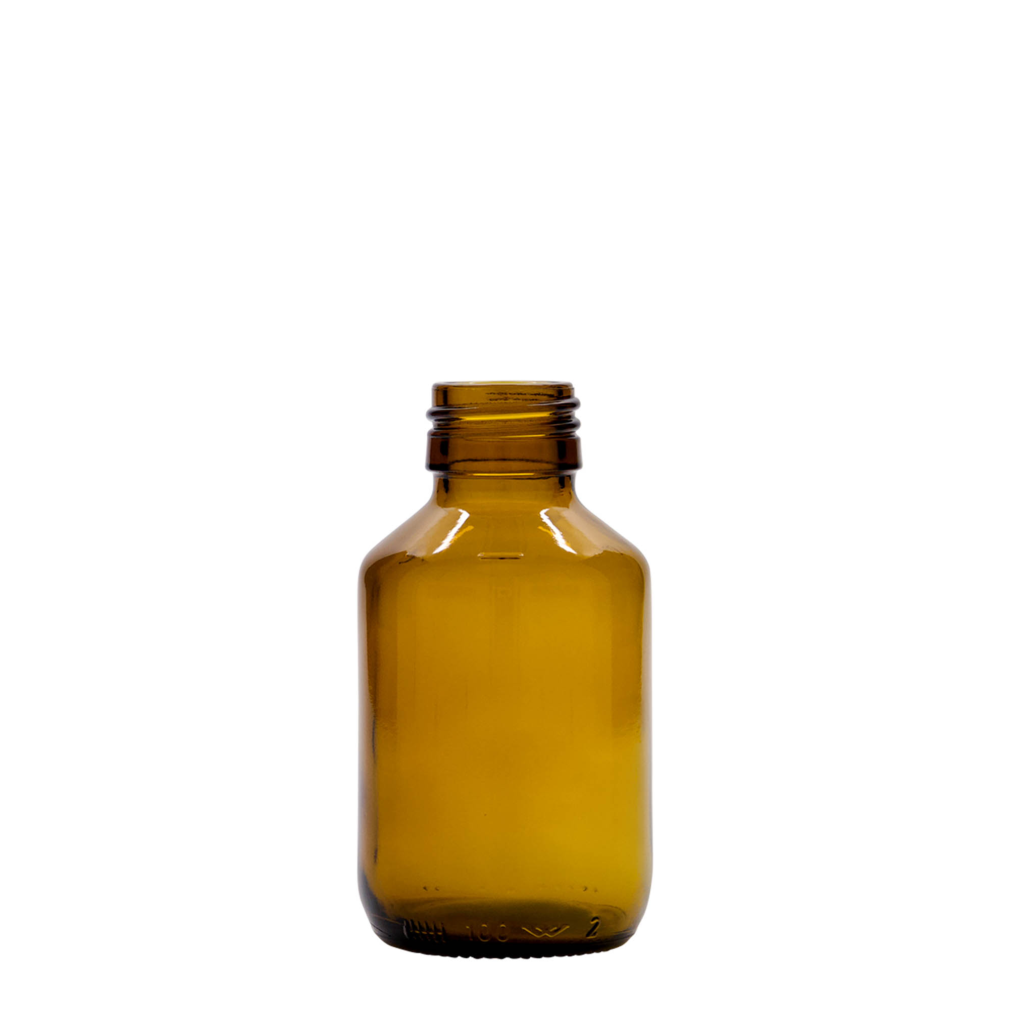 100 ml lääkepullo, ruskea, lasi, suuaukko: PP 28