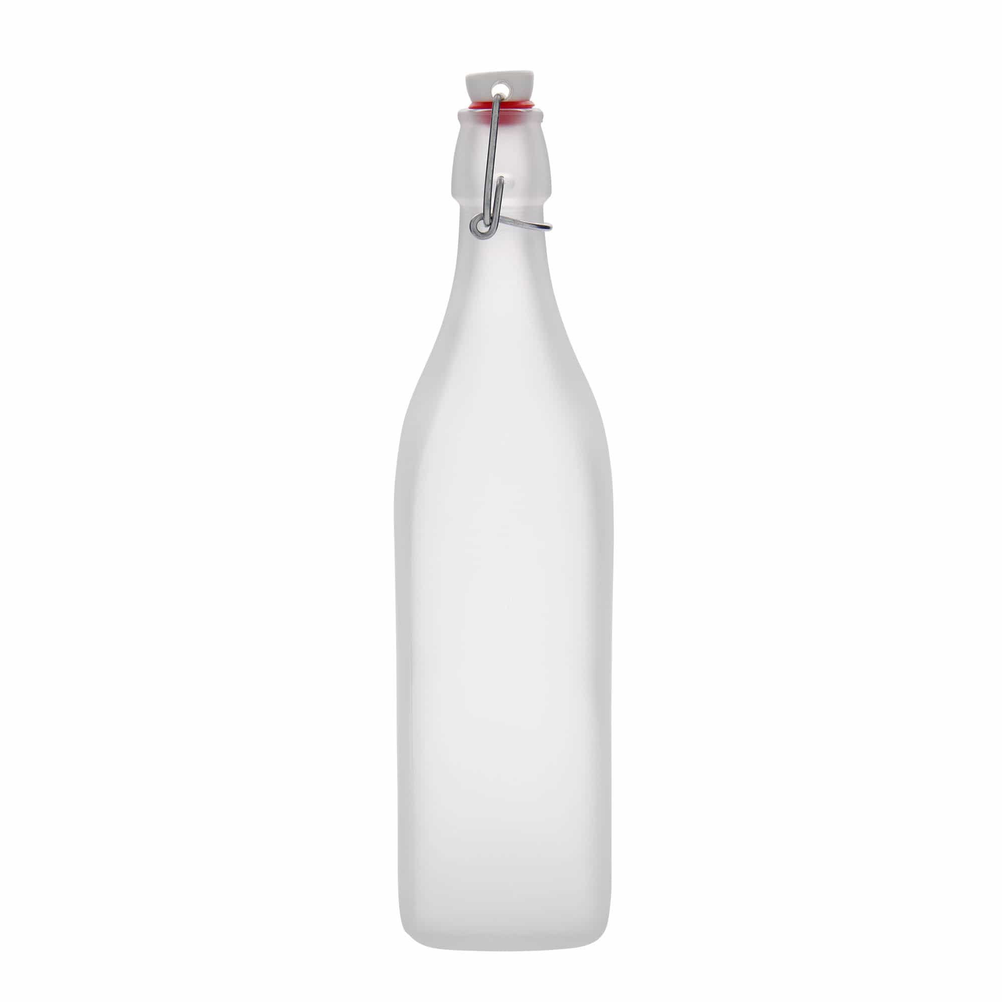 1.000 ml lasipullo 'Swing, neliö, huurrettu, suuaukko: pikalukko