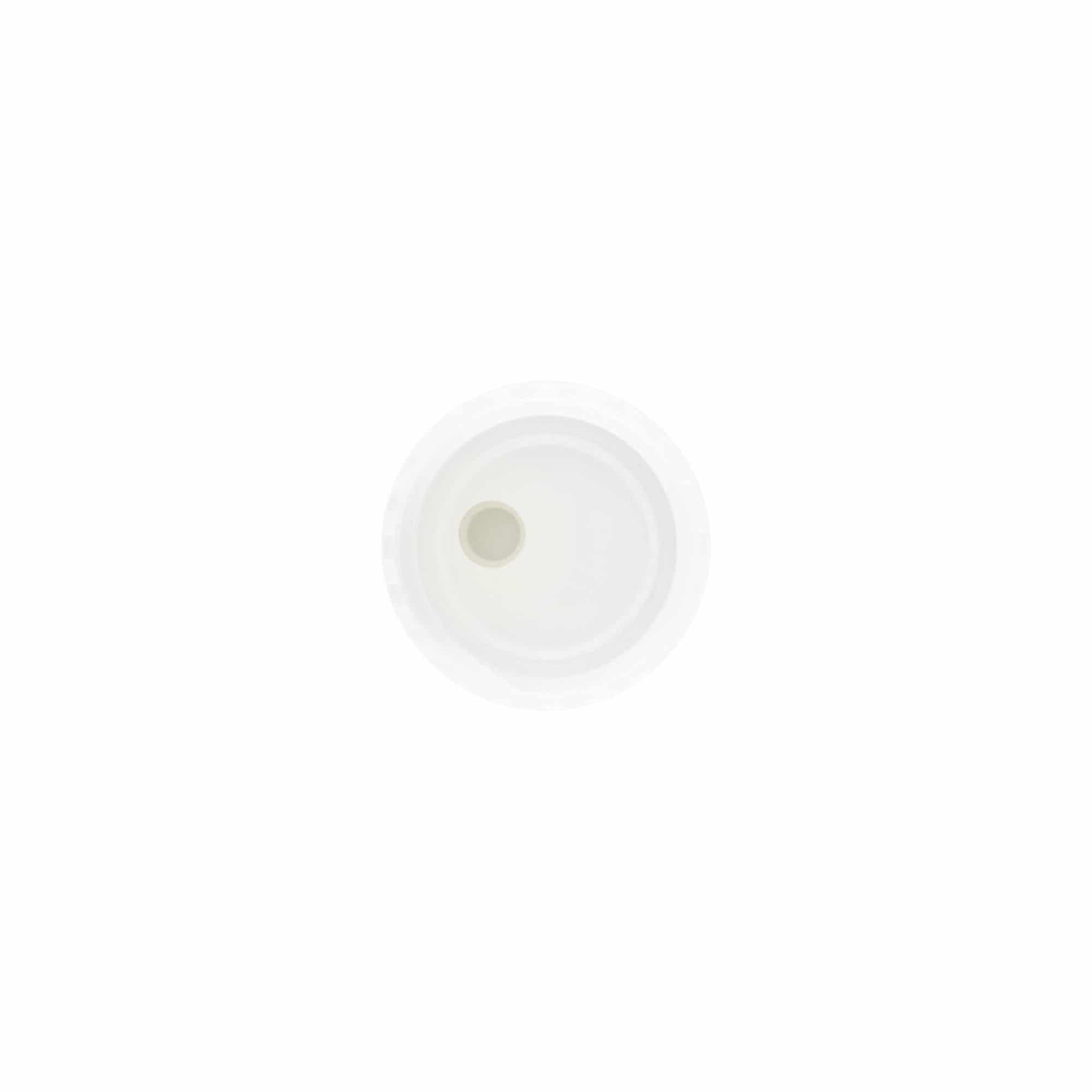 Ruuvikorkki Disc Top, PP-muovi, valkoinen, suuaukolle: 24/410