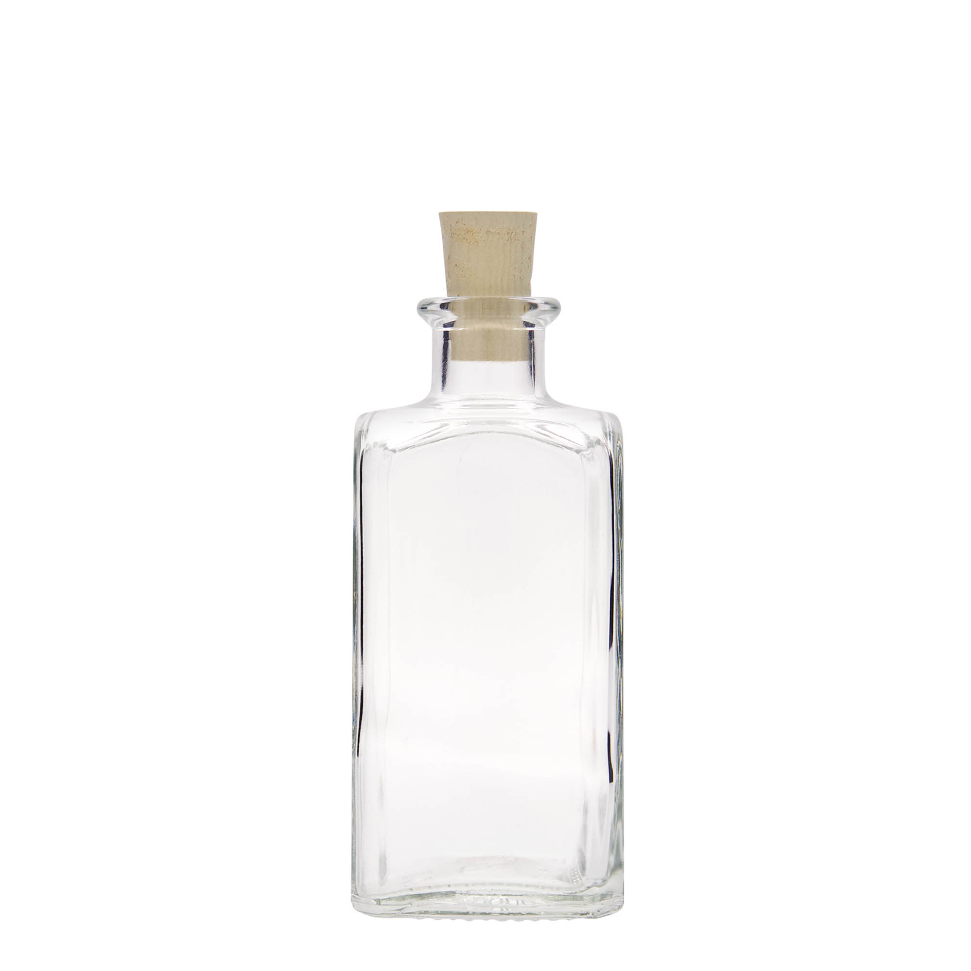 250 ml lasipullo Apotheker Carré, neliömäinen, suuaukko: korkki