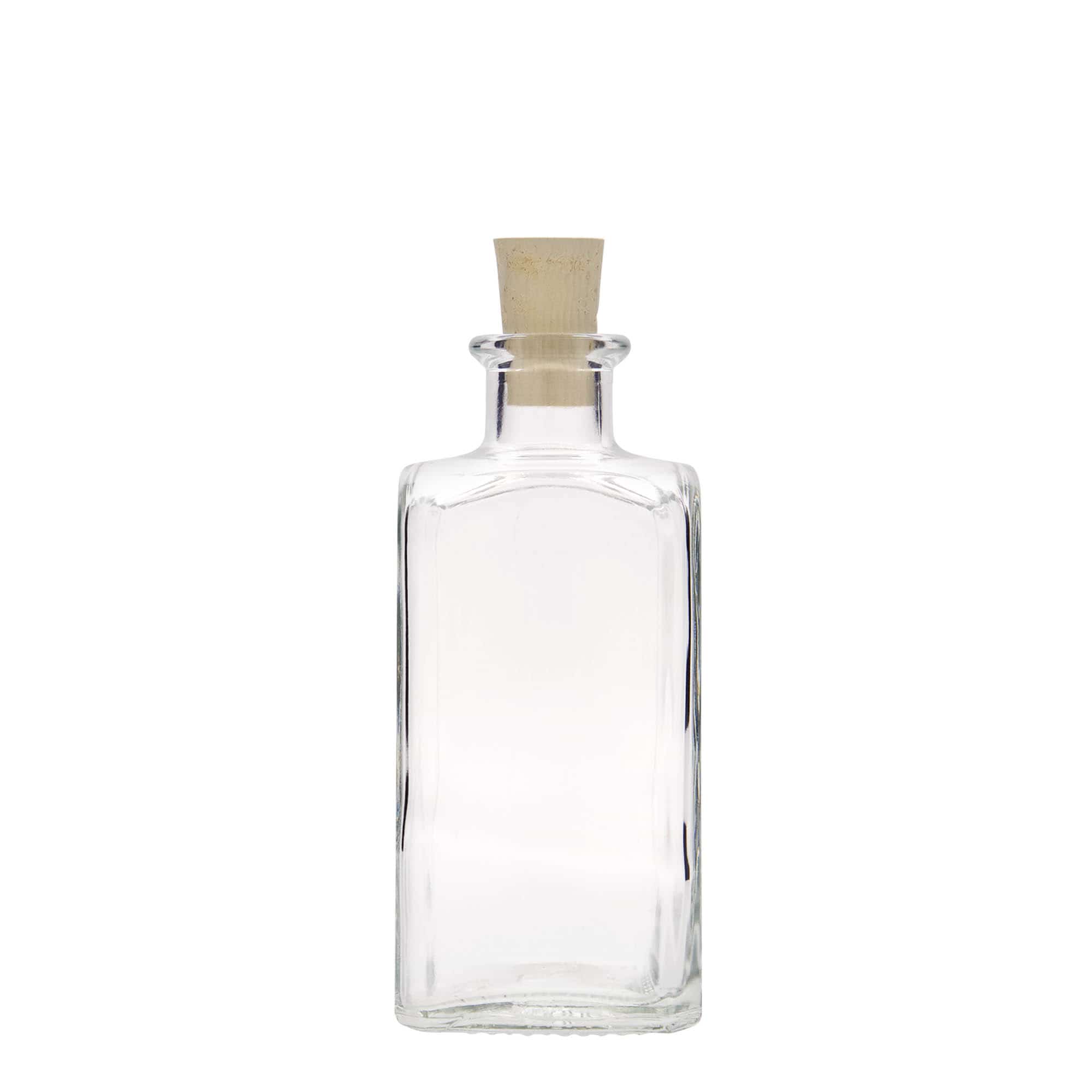250 ml lasipullo Apotheker Carré, neliömäinen, suuaukko: korkki