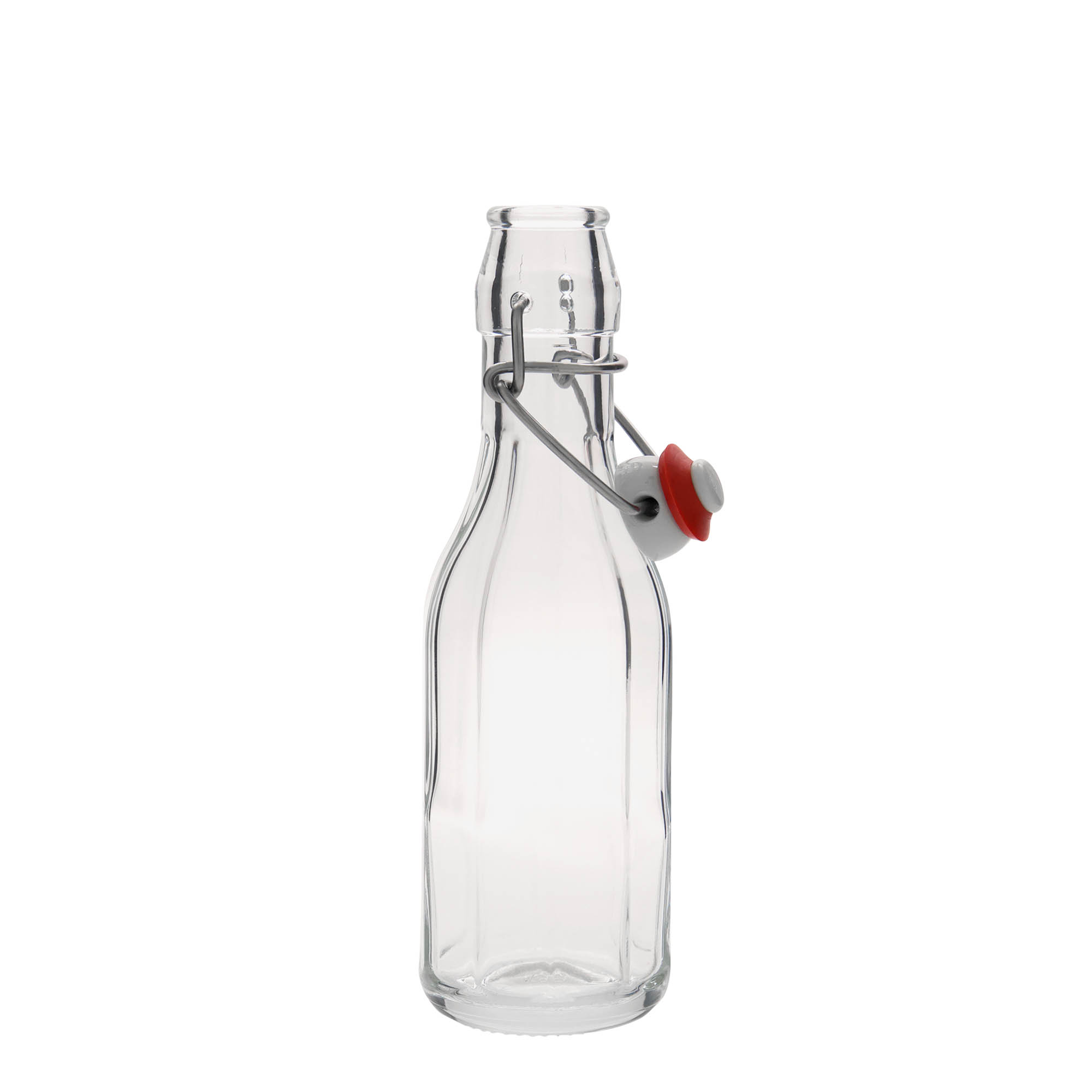 250 ml lasipullo 'Bravo', kymmenkulmainen, suuaukko: lukittava metallikorkki