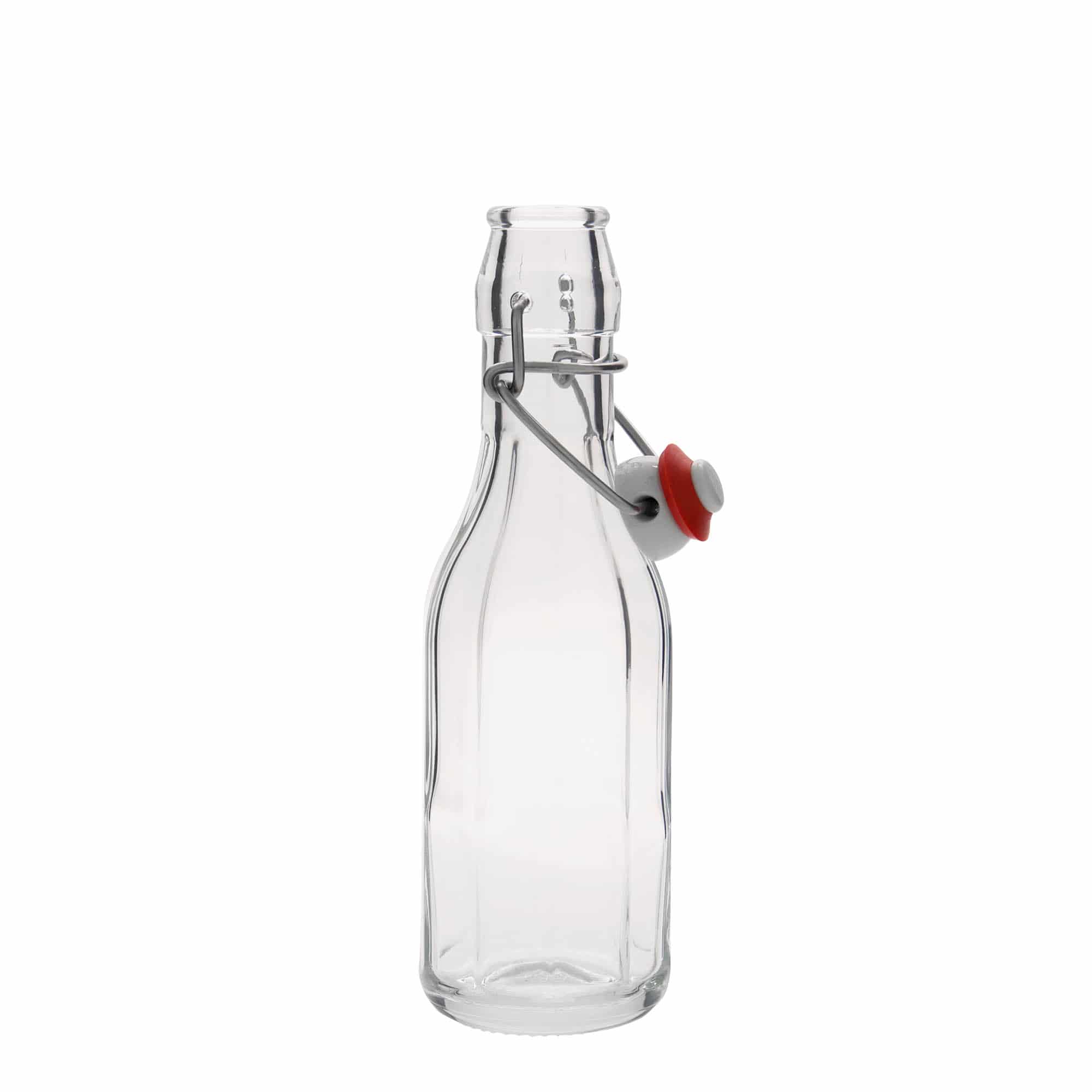 250 ml lasipullo 'Bravo', kymmenkulmainen, suuaukko: lukittava metallikorkki