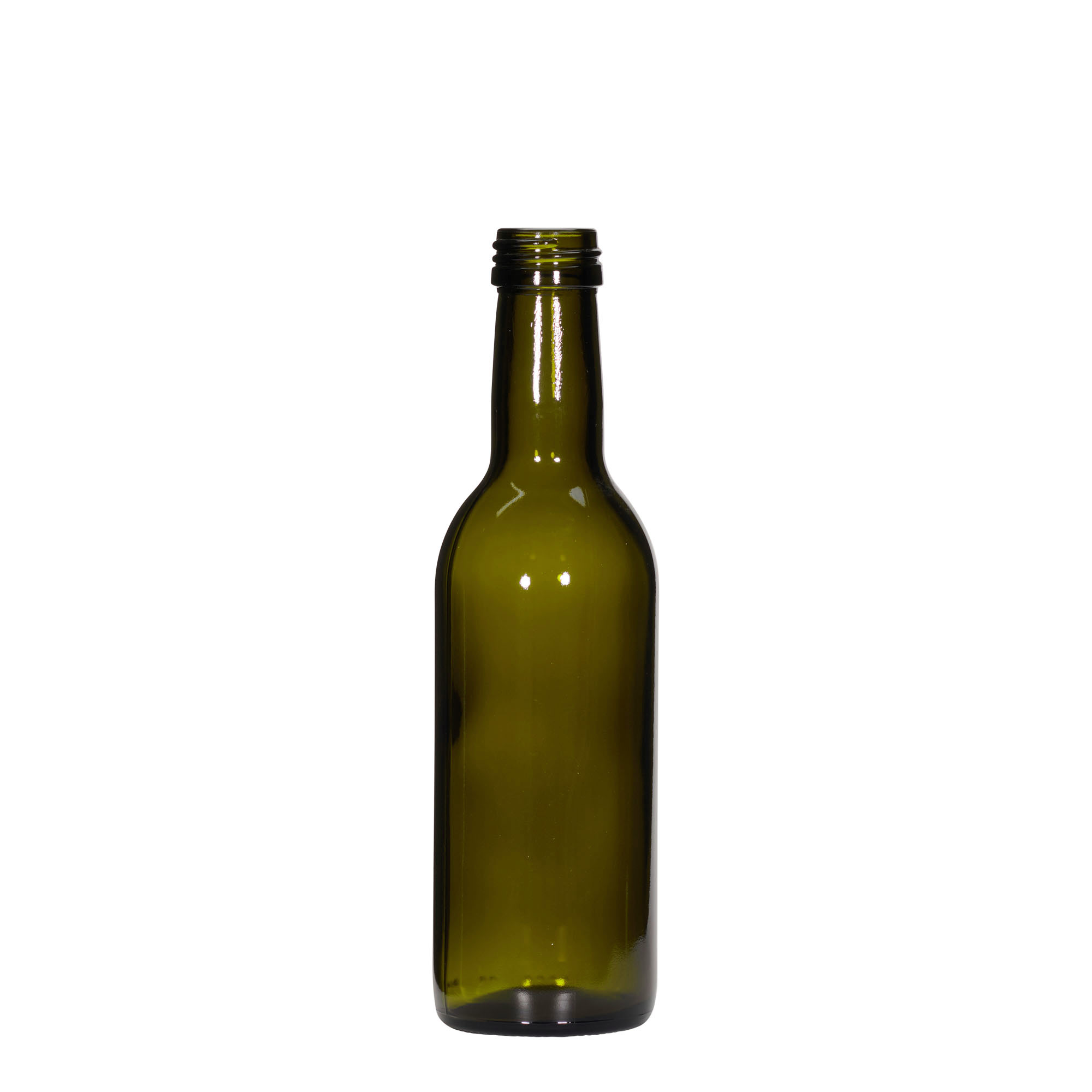250 ml lasipullo 'Bordeaux', antiikkivihreä, suuaukko: PP 28 250 ml lasipullo 'Bordeaux', antiikkivihreä, suuaukko: PP 28