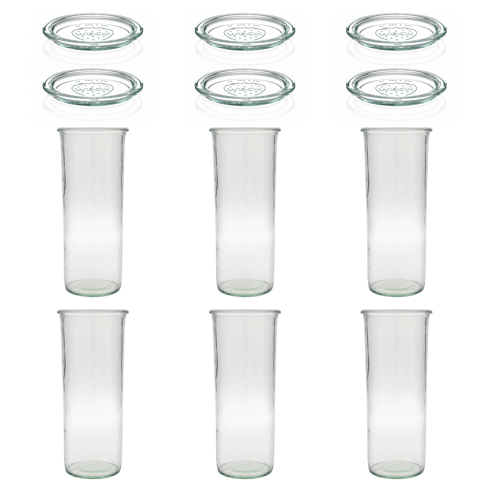 6x 1500 ml WECK-kaatopurkki lasikannella RR 100