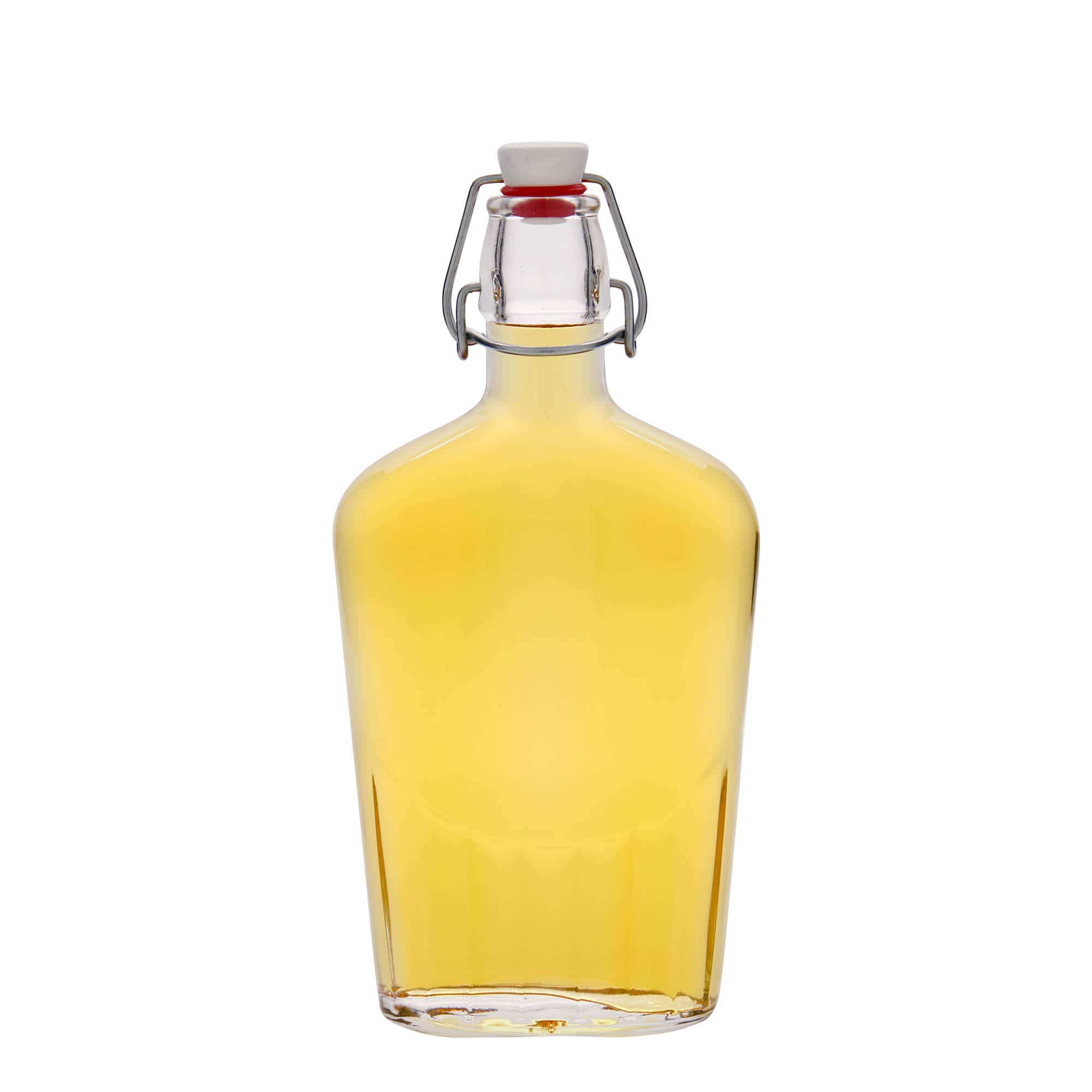 500 ml lasipullo 'Fiaschetta', soikea, suu: patenttikorkki