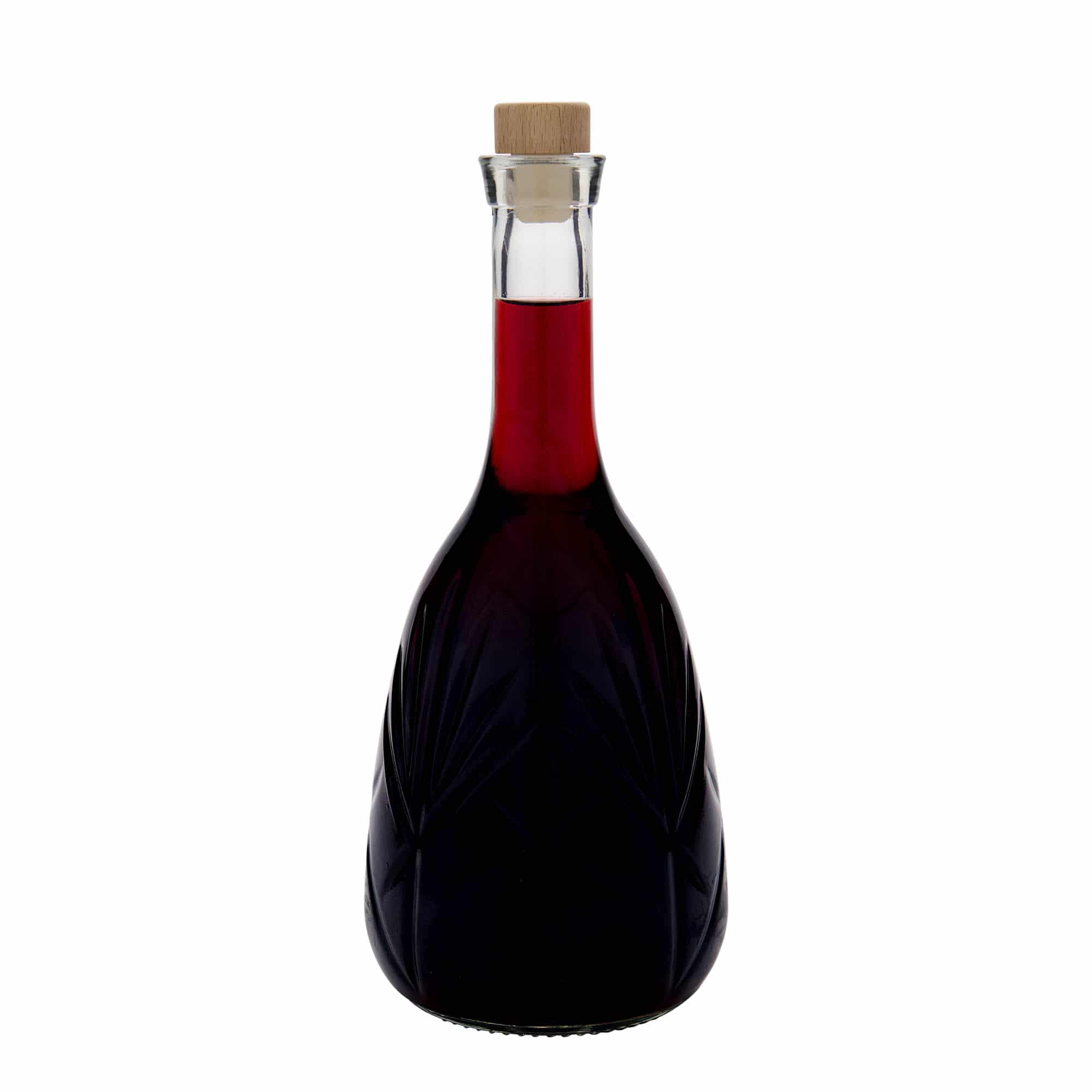 1000 ml lasipullo 'Reliefa', suu: korkki