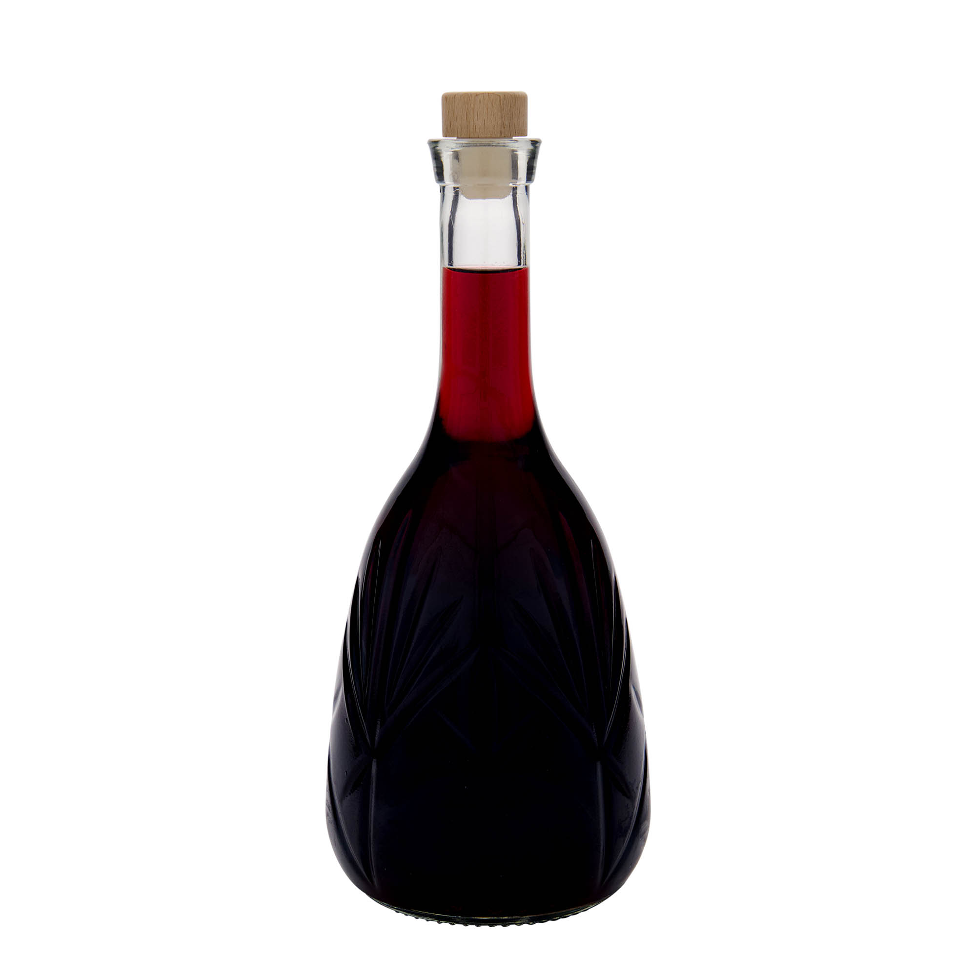 1 000 ml lasipullo 'Reliefa', suuaukko: korkki