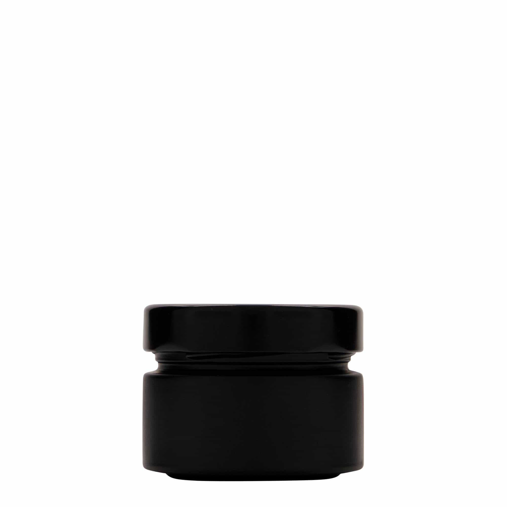 130 ml pyöreä lasipurkki 'Aurora', musta, suu: Deep-Twist-Off (DTO 66)