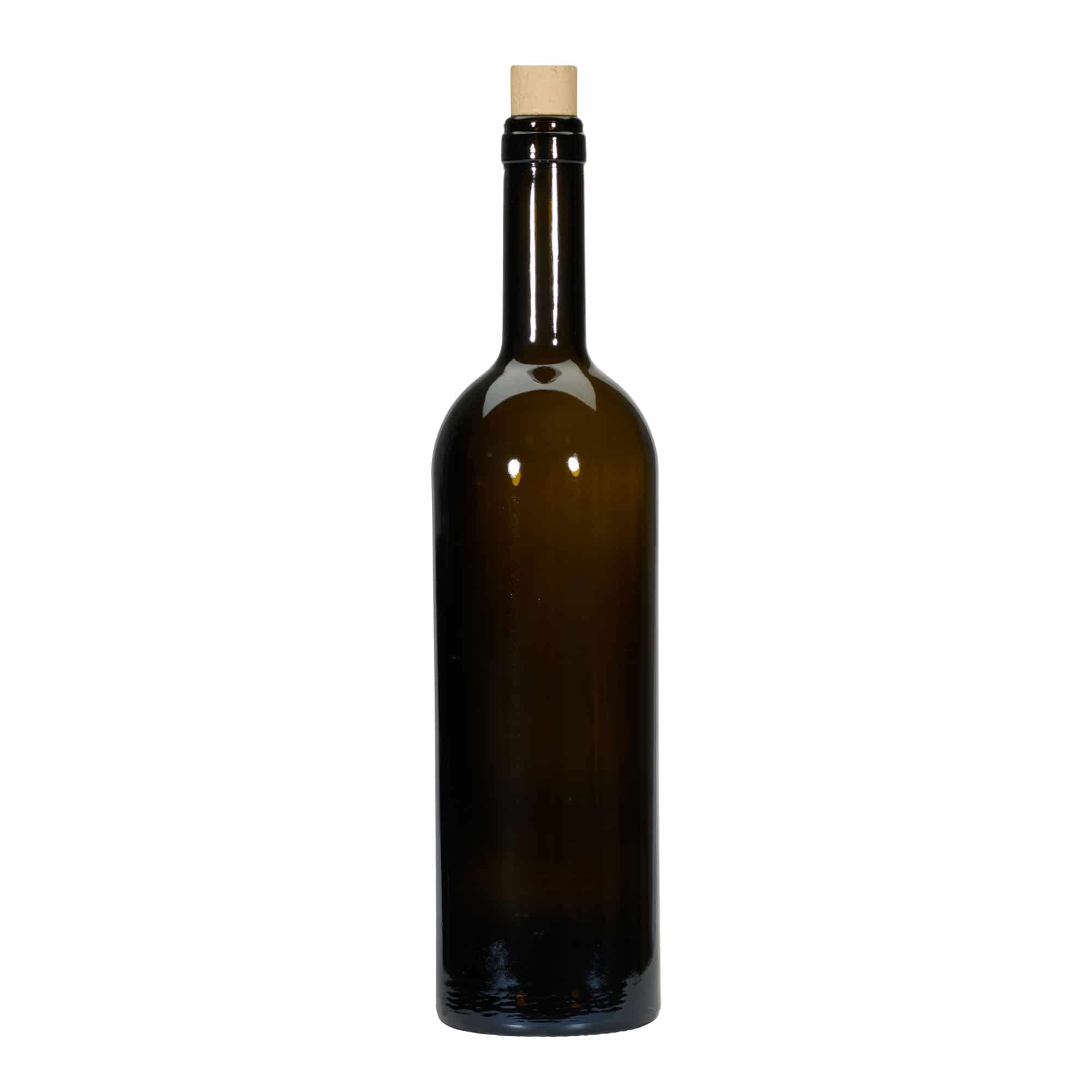 750 ml viinipullo 'Golia', antiikinvihreä, suu: korkki