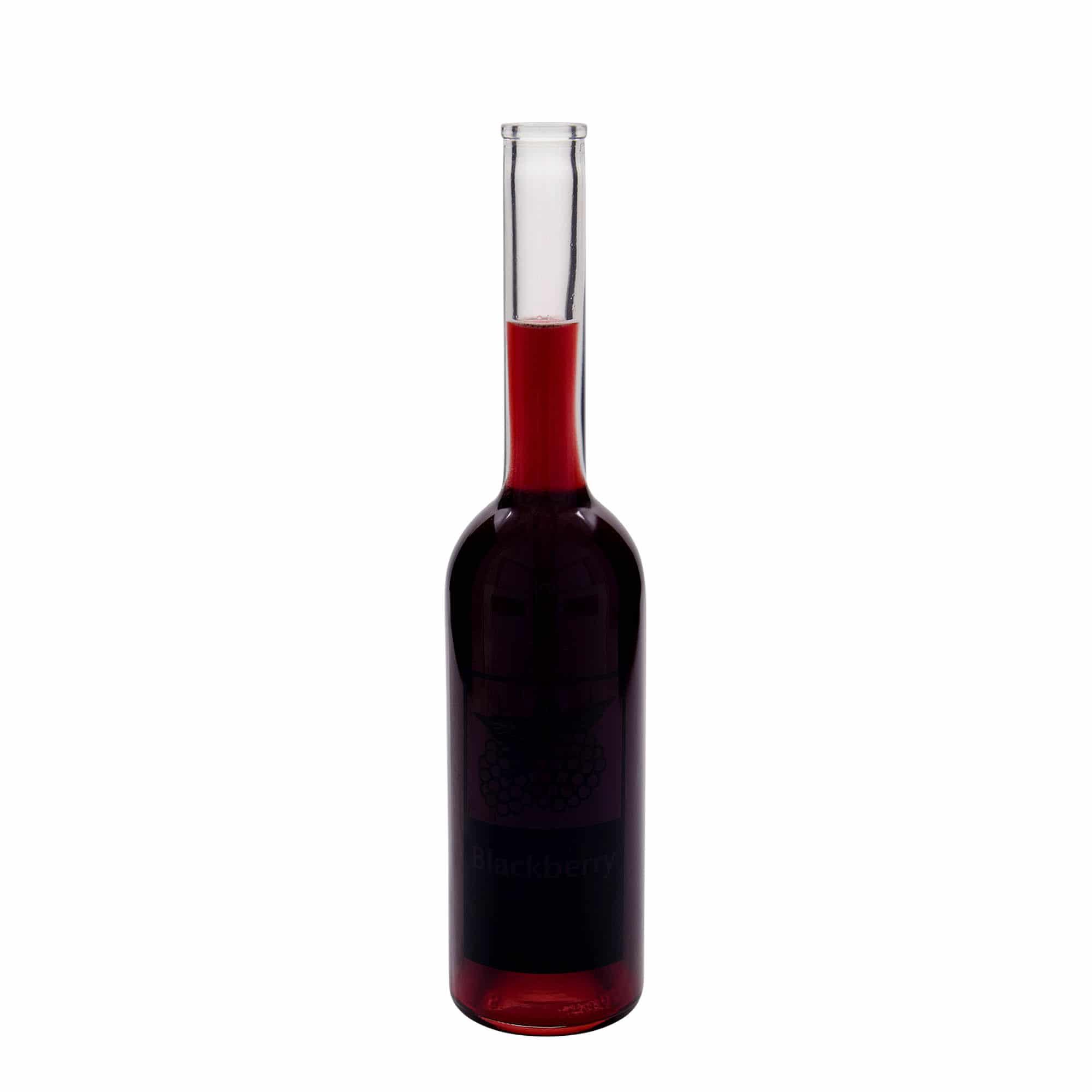 500 ml lasipullo 'Ooppera', kuvio: Blackberry, suu: korkki