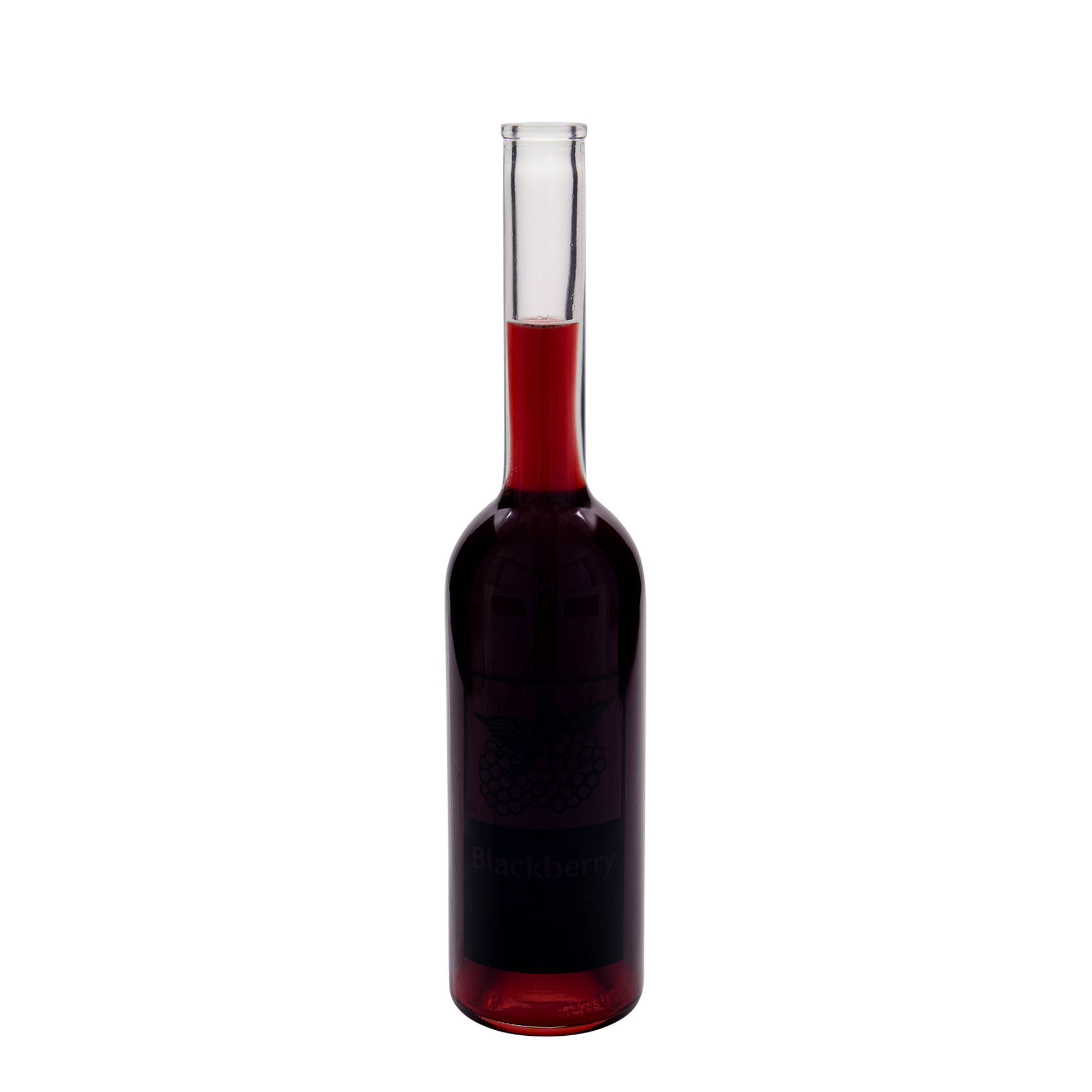 500 ml lasipullo ”Opera”, kuvio: Karhunvatukka, suuaukko: korkki