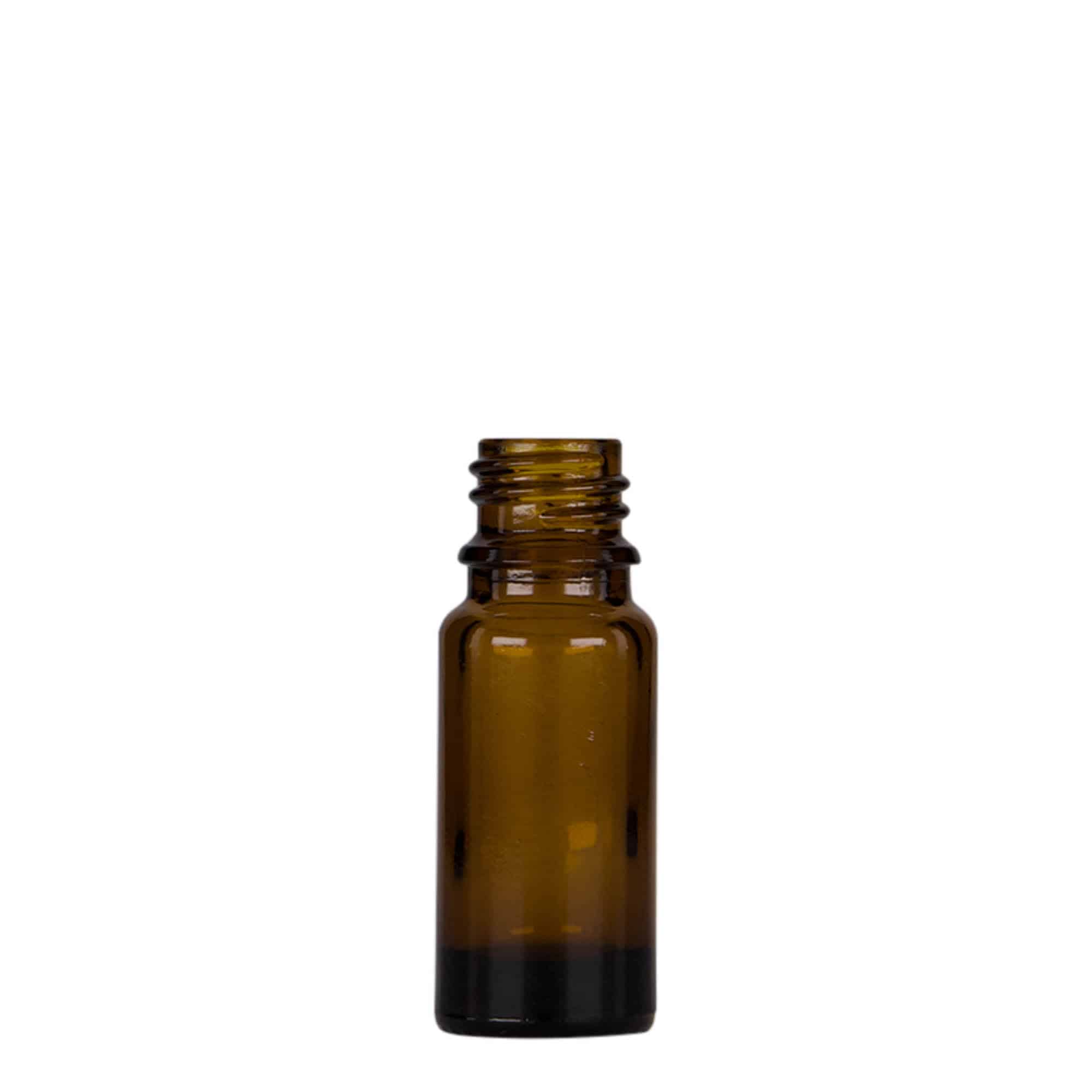 10 ml lääke-pipettipullo, lasia, ruskea-musta, suuaukko: DIN 18