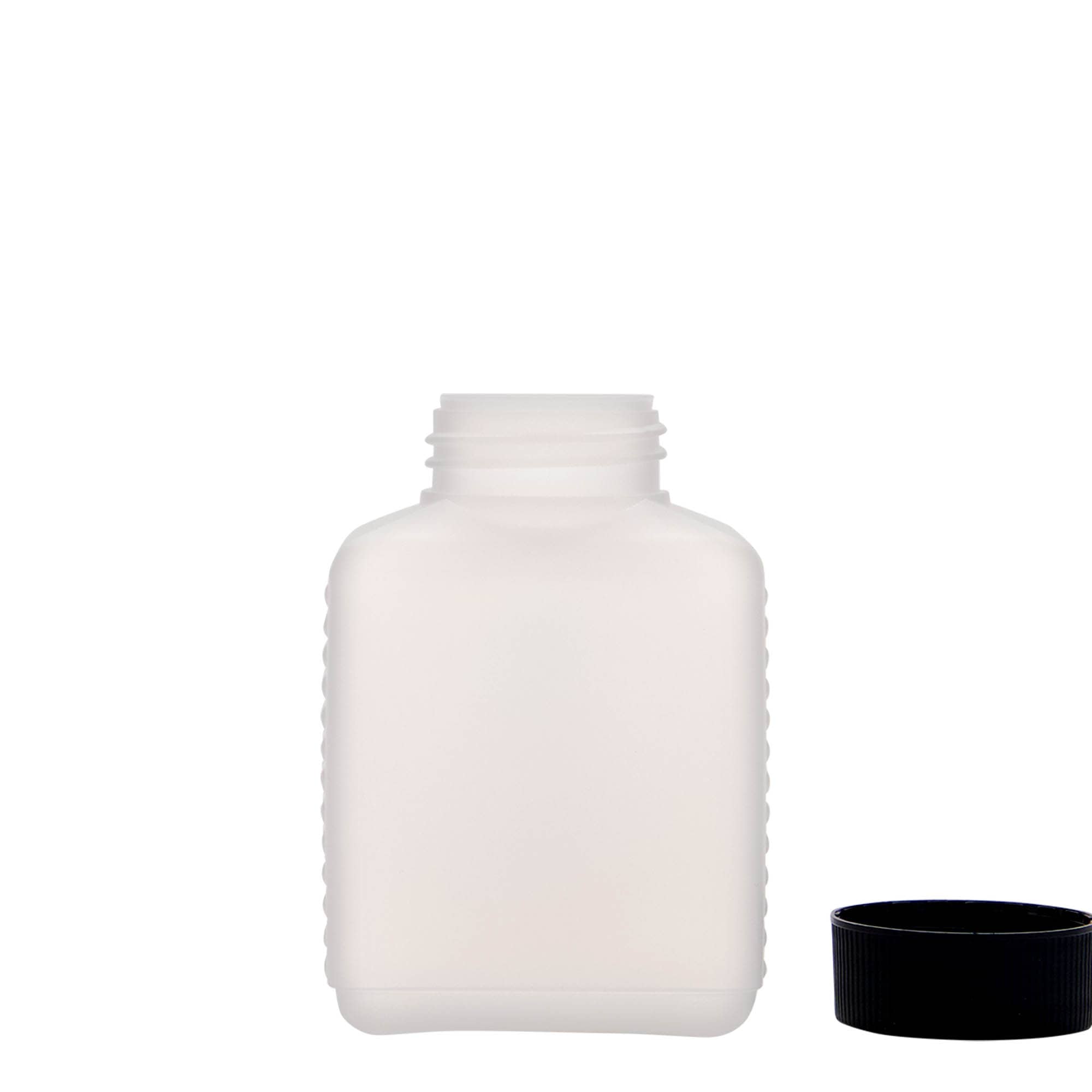 250 ml leveäkaulainen pullo, suorakaide, HDPE-muovi, luonnonväri, suuaukko: DIN 40 EPE 250 ml leveäkaulainen pullo, suorakaide, HDPE-muovi, luonnonväri, suuaukko: DIN 40 EPE