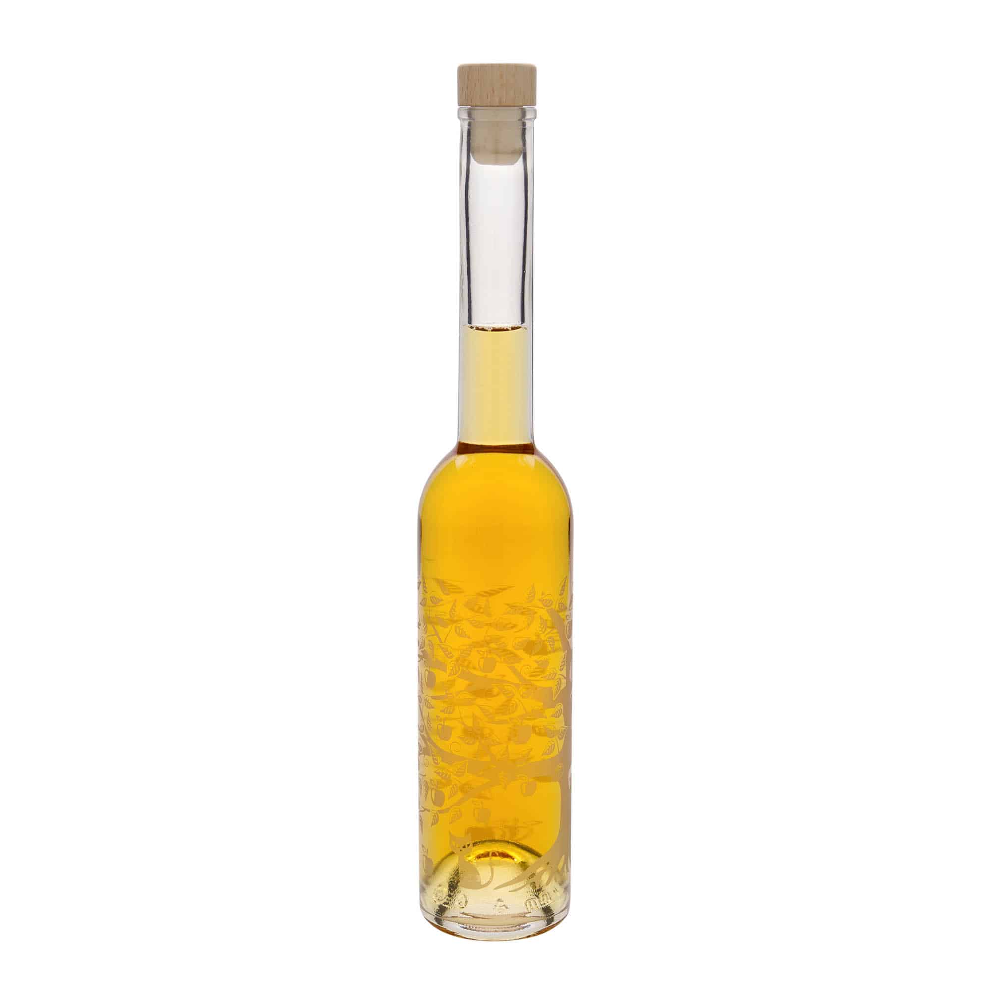350 ml lasipullo 'Ooppera', kuvio: omenapuu, suu: korkki