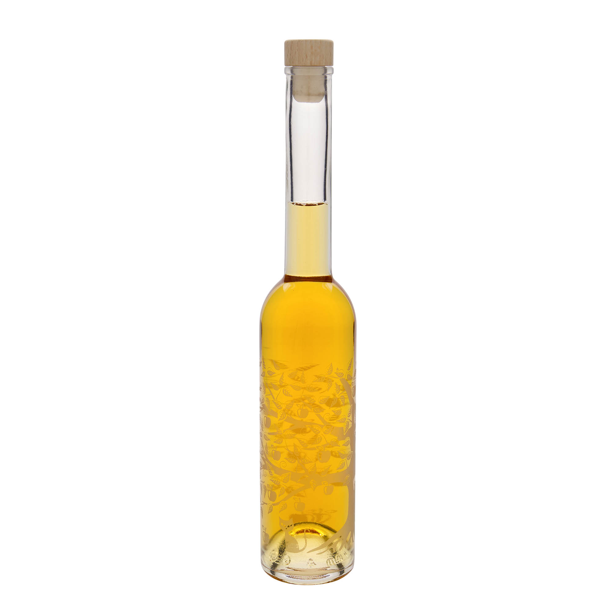 350 ml lasipullo 'Opera', kuvio: omenapuu, suuaukko: korkki