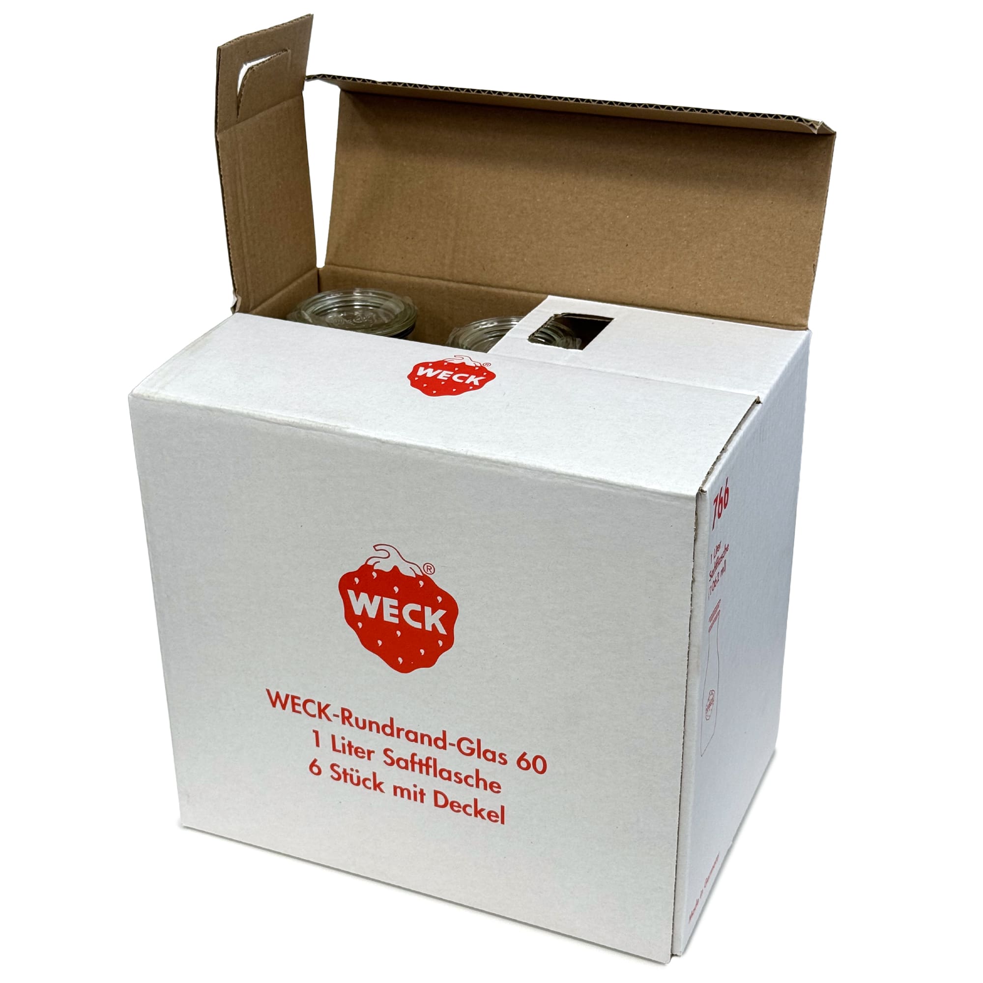6x 1000 ml WECK-mehupullo lasikannella RR 60