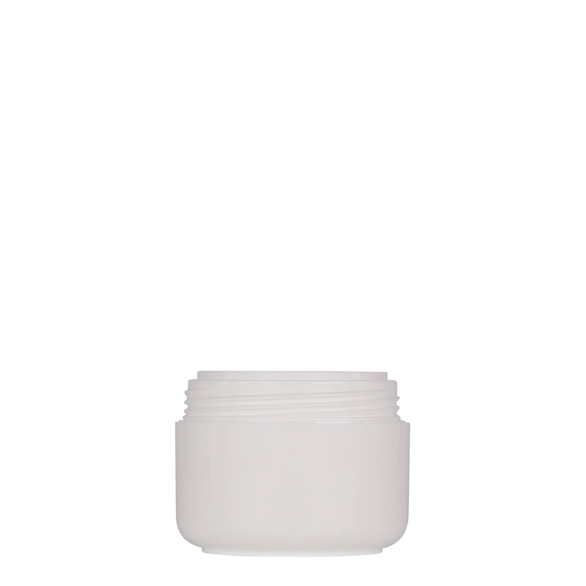 50 ml muovipurkki 'Bianca', PP, valkoinen, suuaukon suljin: kierrekorkki