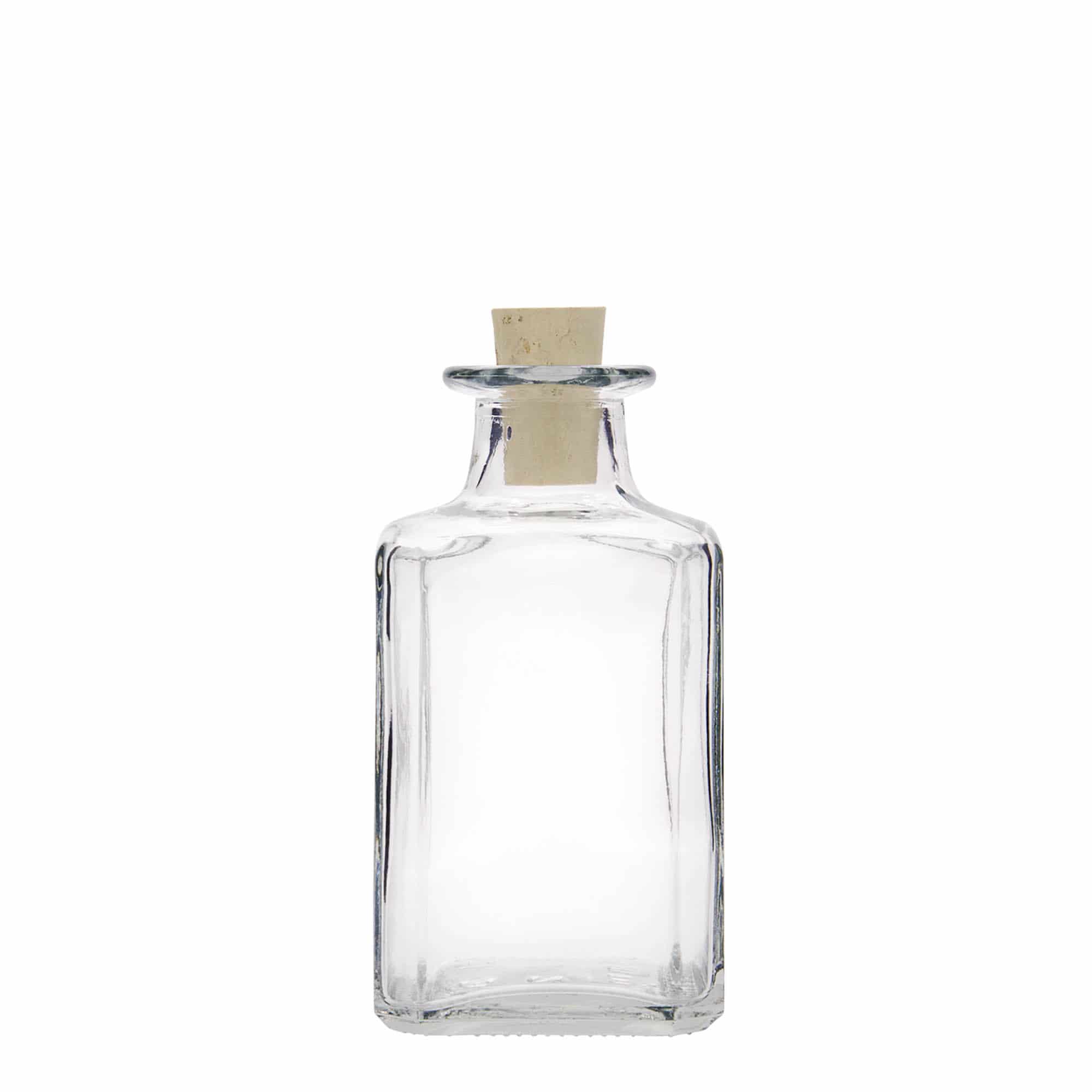 250 ml lasipullo 'Torben', neliö, suu: korkki