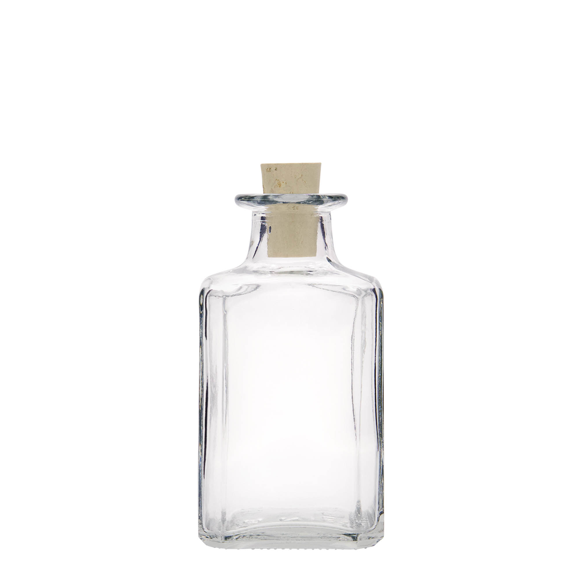 250 ml lasipullo ”Torben”, neliömäinen, suuaukko: korkki