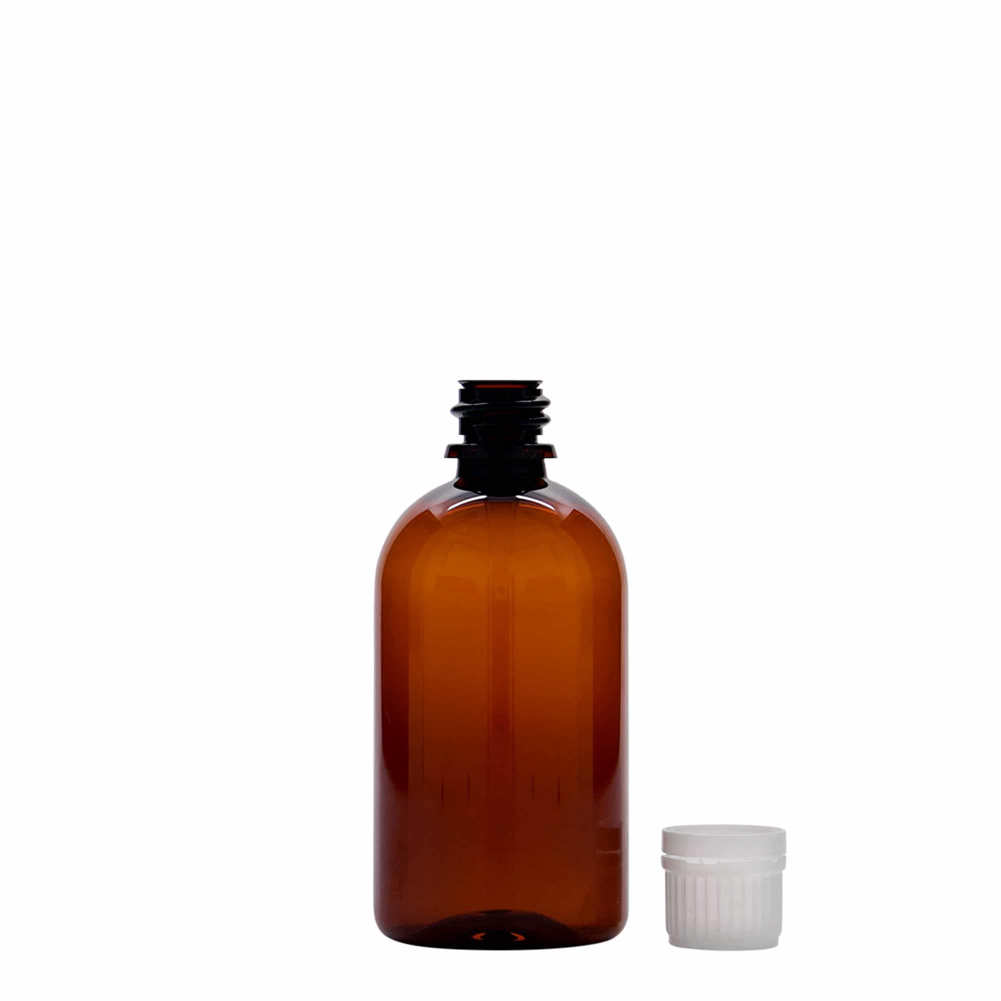 100 ml PET-lääkepullo 'Easy Living', ruskea, muovi, suu: DIN 18