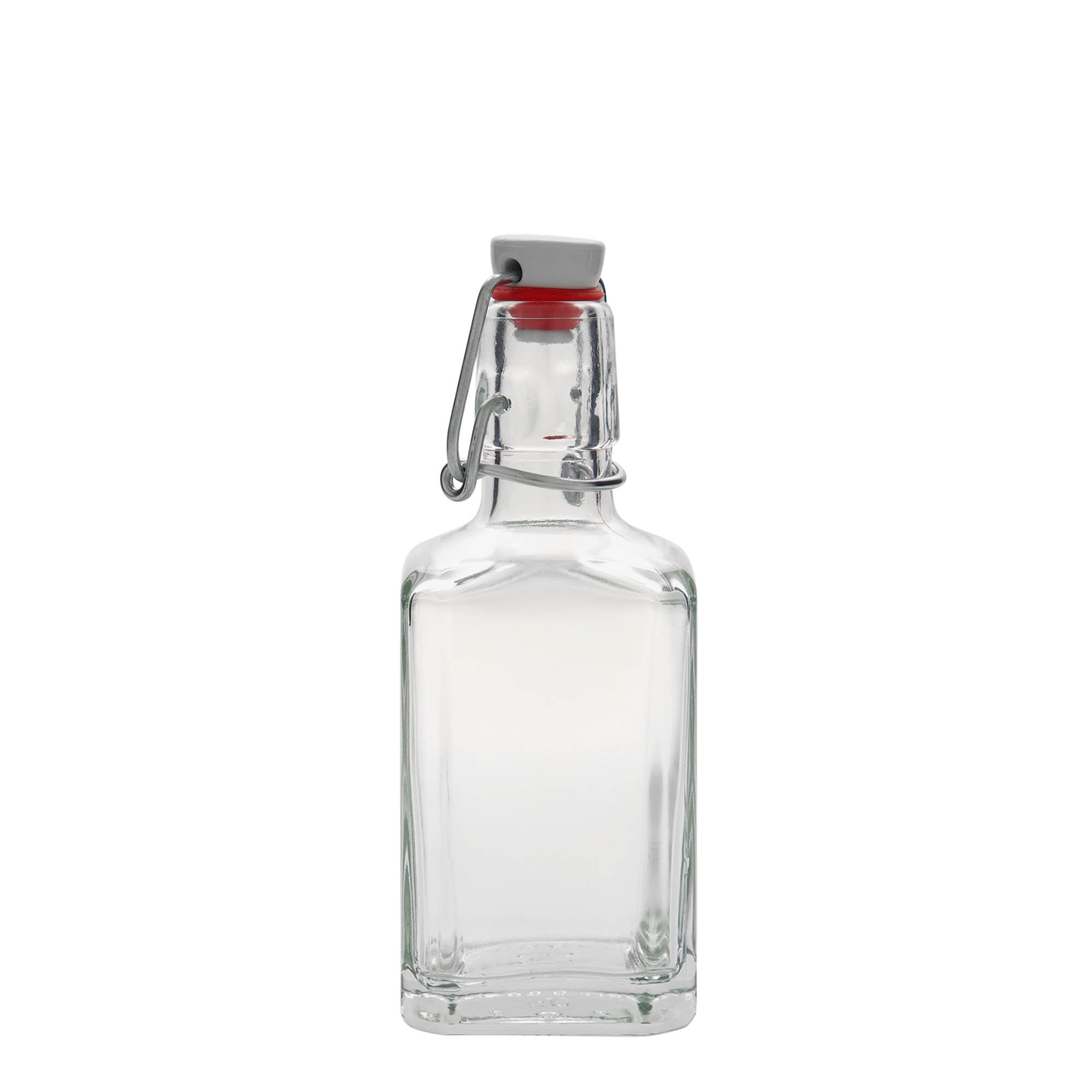 250 ml lasipullo 'Rialto', neliömäinen, suuaukko: pikalukko 250 ml lasipullo 'Rialto', neliömäinen, suuaukko: pikalukko
