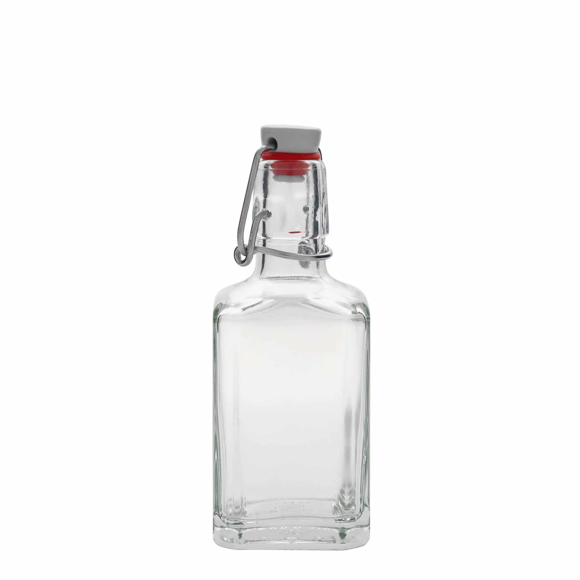 250 ml lasipullo ”Rialto”, neliömäinen, suuaukko: pikalukko