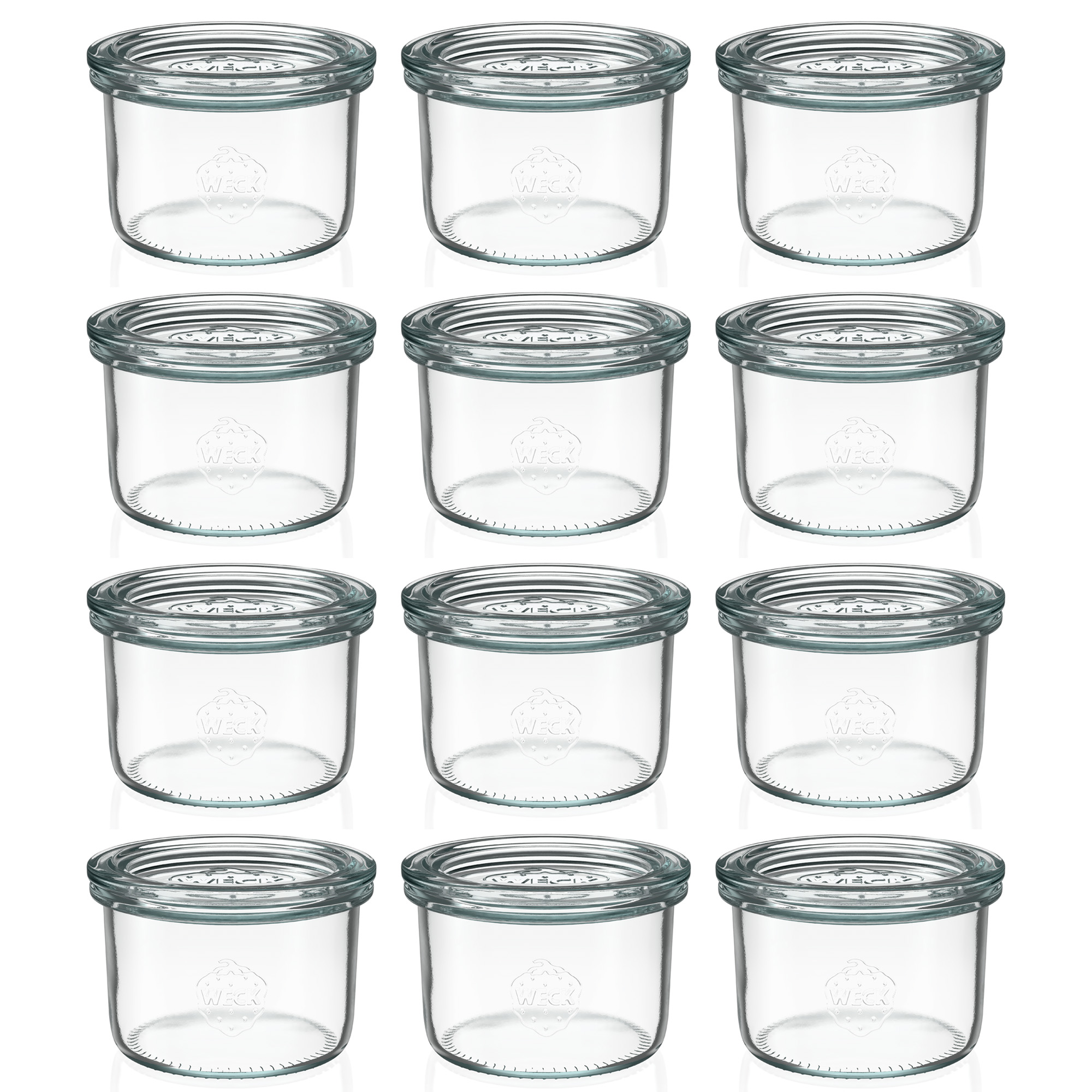 12x 200 ml WECK-kaatopurkki lasikannella RR 80