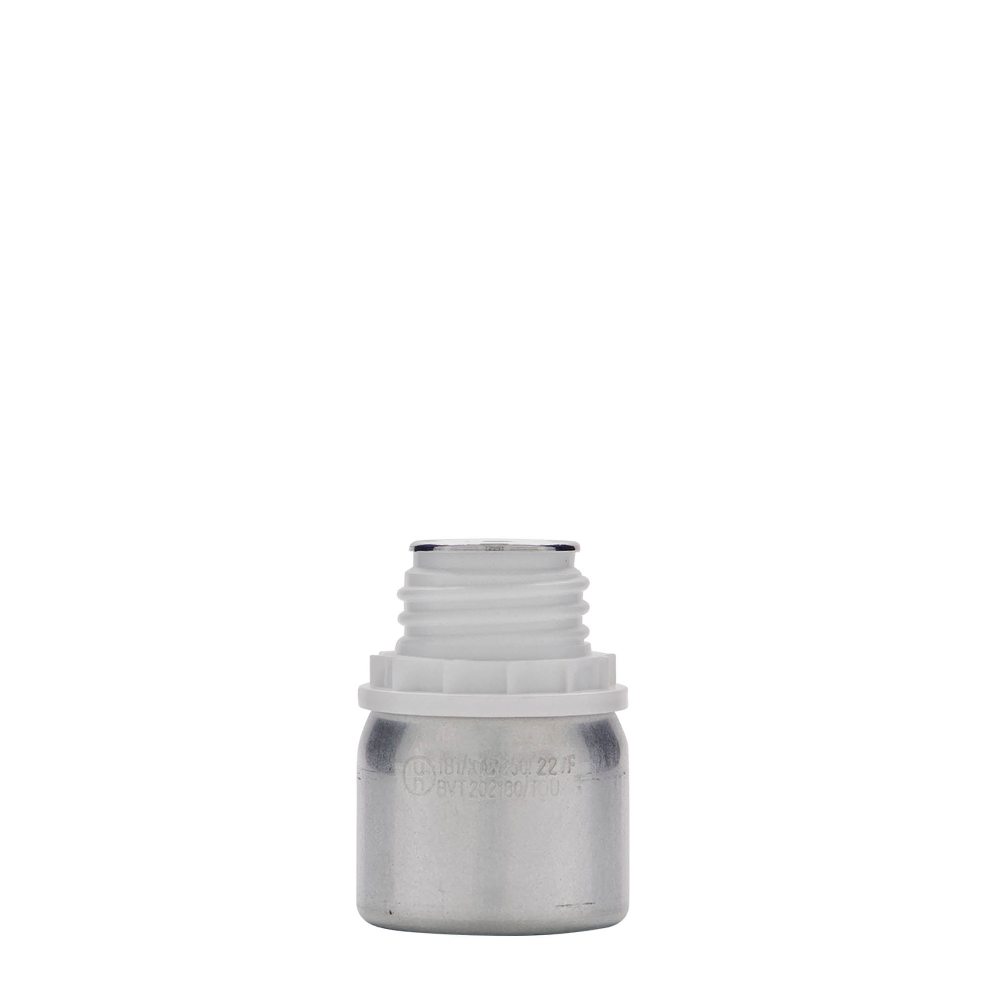 50 ml alumiinipullo, metalli, hopea, suuaukko: DIN 32 50 ml alumiinipullo, metalli, hopea, suuaukko: DIN 32