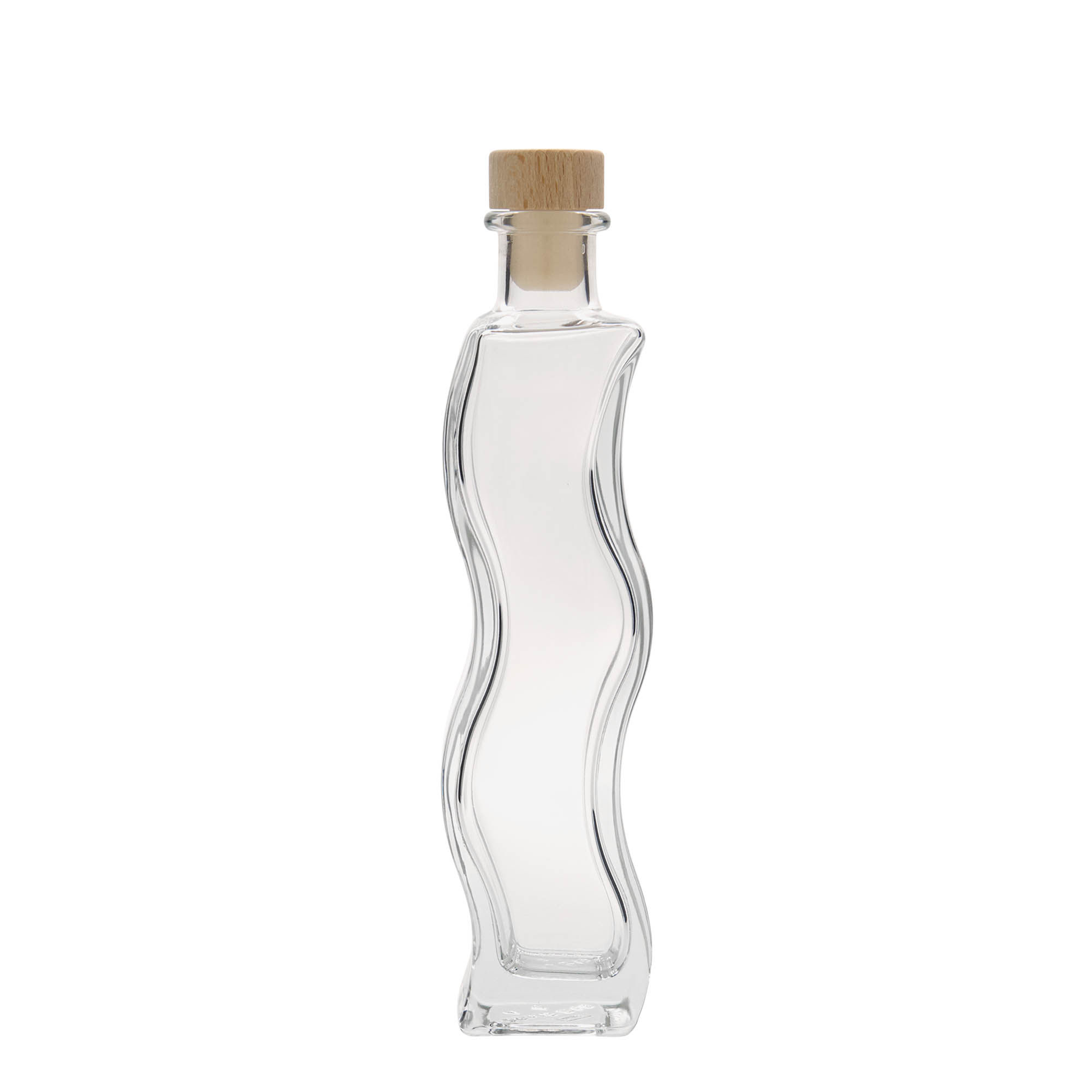 200 ml lasipullo 'Aalto', neliömäinen, suuaukko: korkki