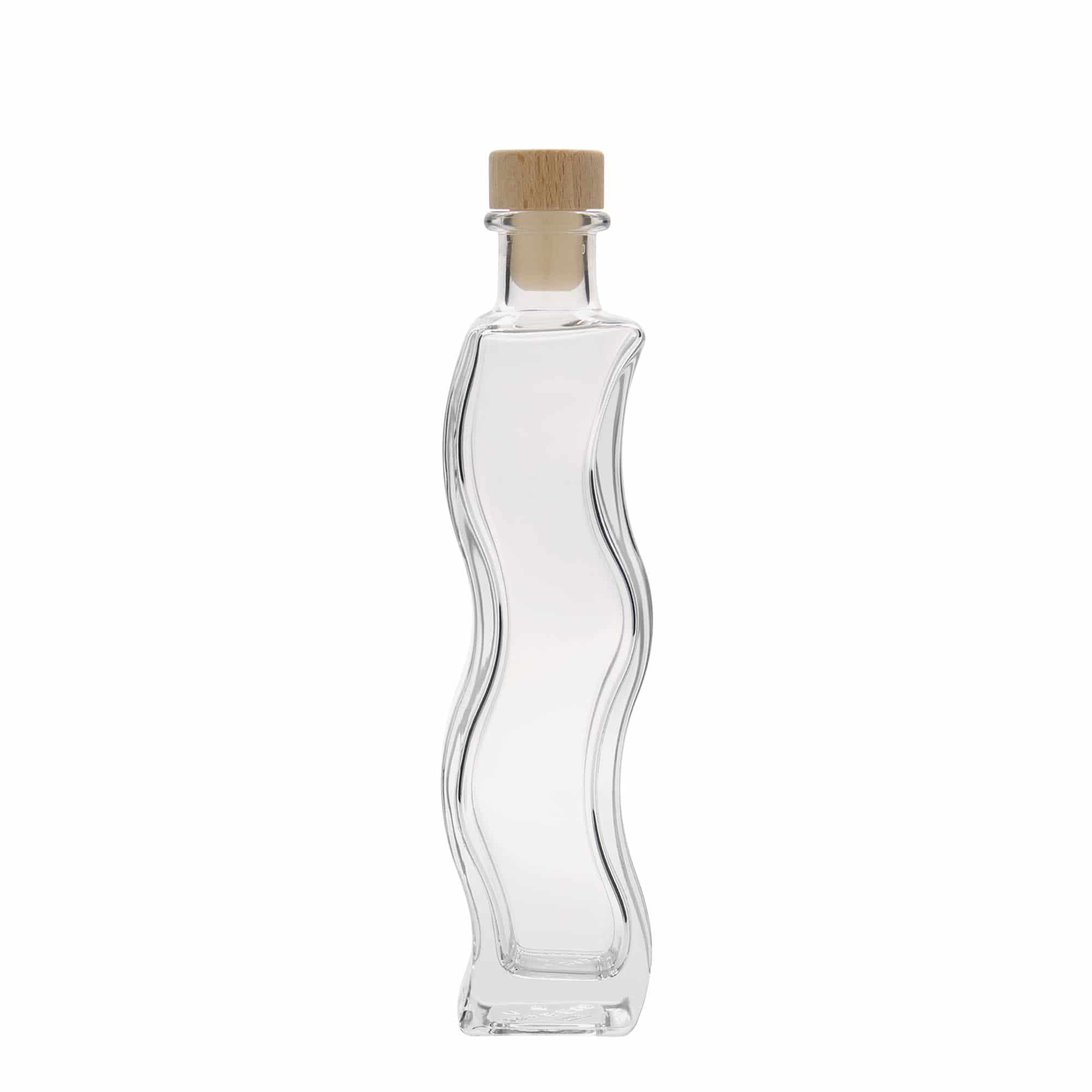 200 ml lasipullo 'Aalto', neliömäinen, suuaukko: korkki