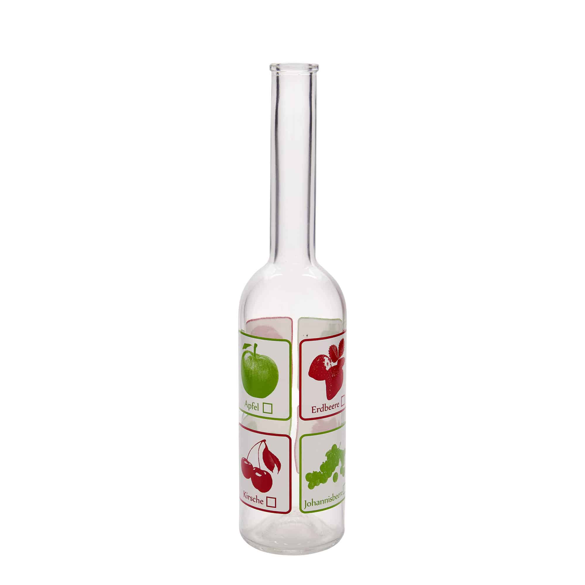 500 ml lasipullo 'Ooppera', kuvio: hedelmät, suu: korkki 500 ml lasipullo 'Ooppera', kuvio: hedelmät, suu: korkki