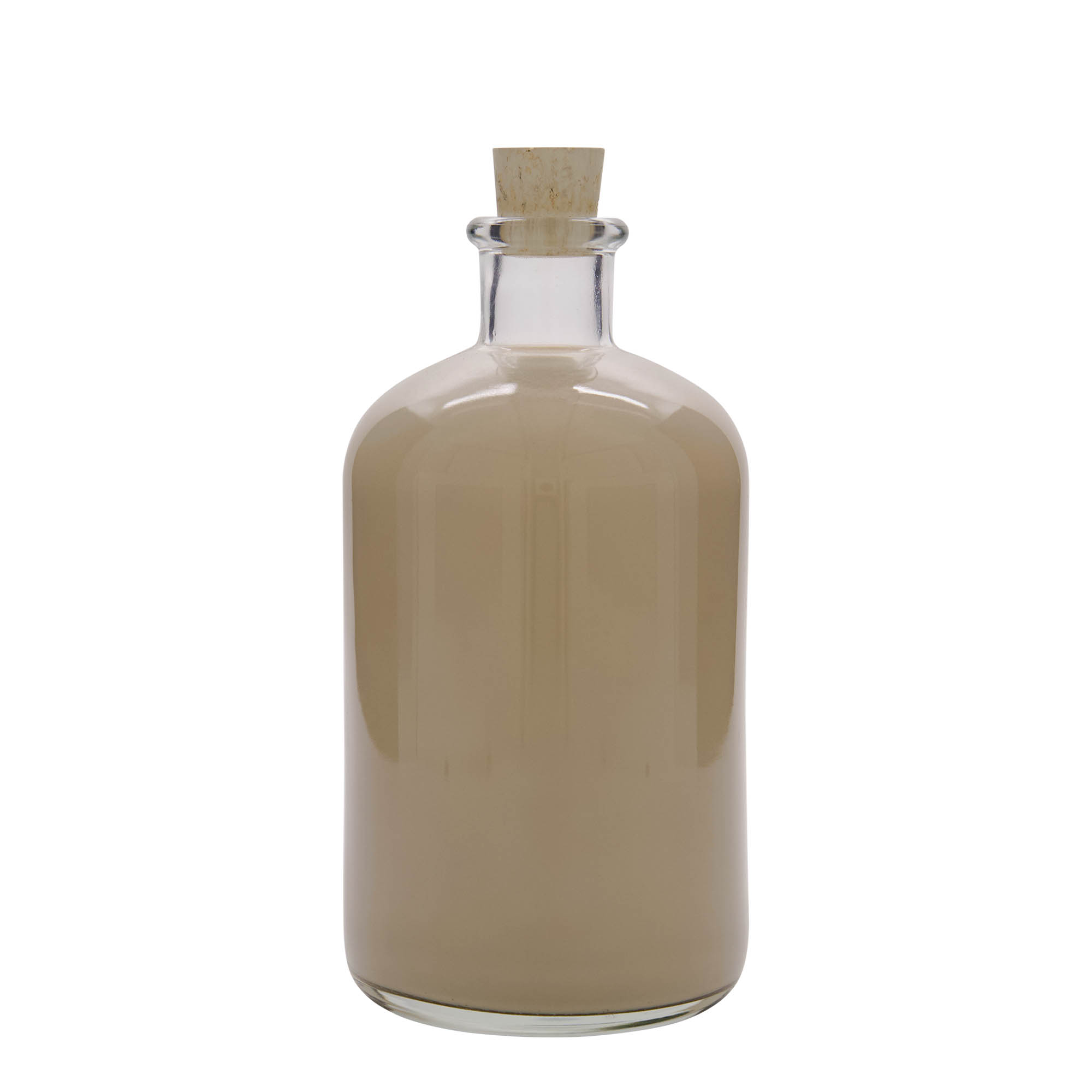 1 000 ml lasipullo apteekkarille, suuaukko: korkki