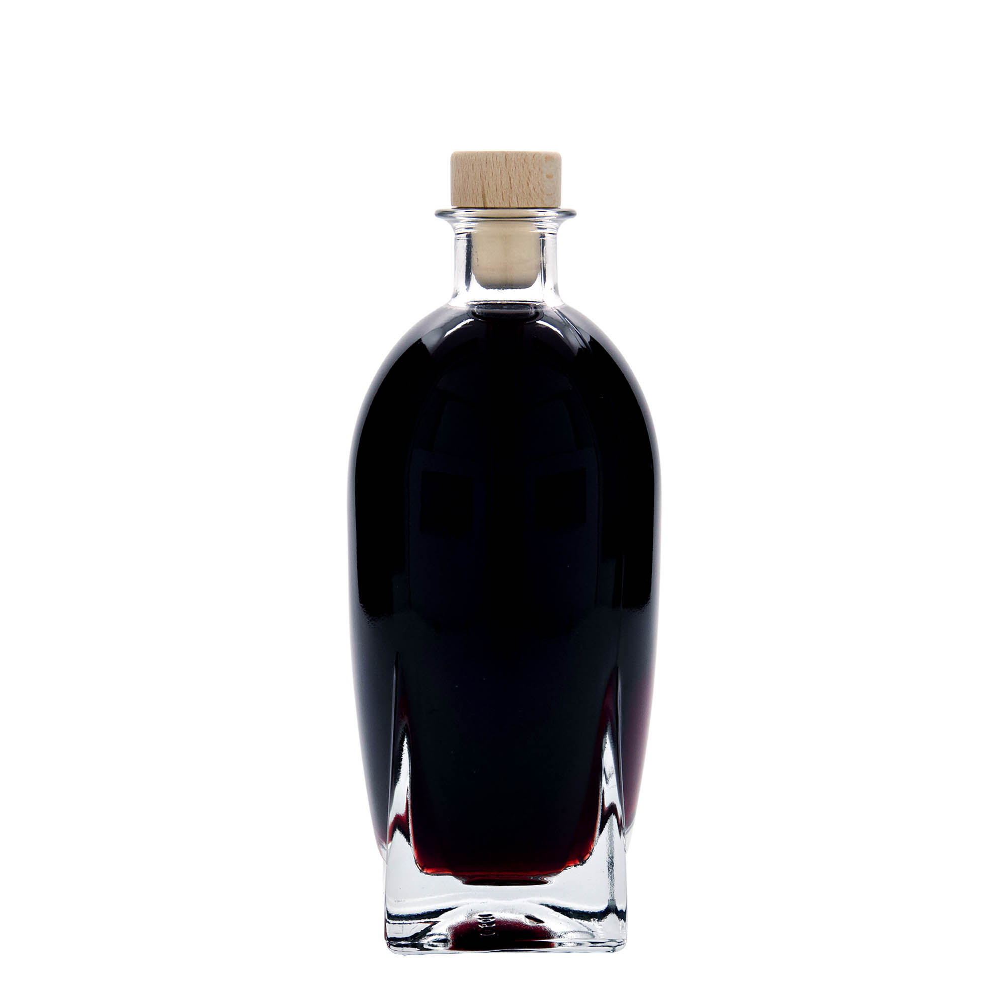 500 ml lasipullo 'Zino', nelikulmainen, suuaukko: korkki