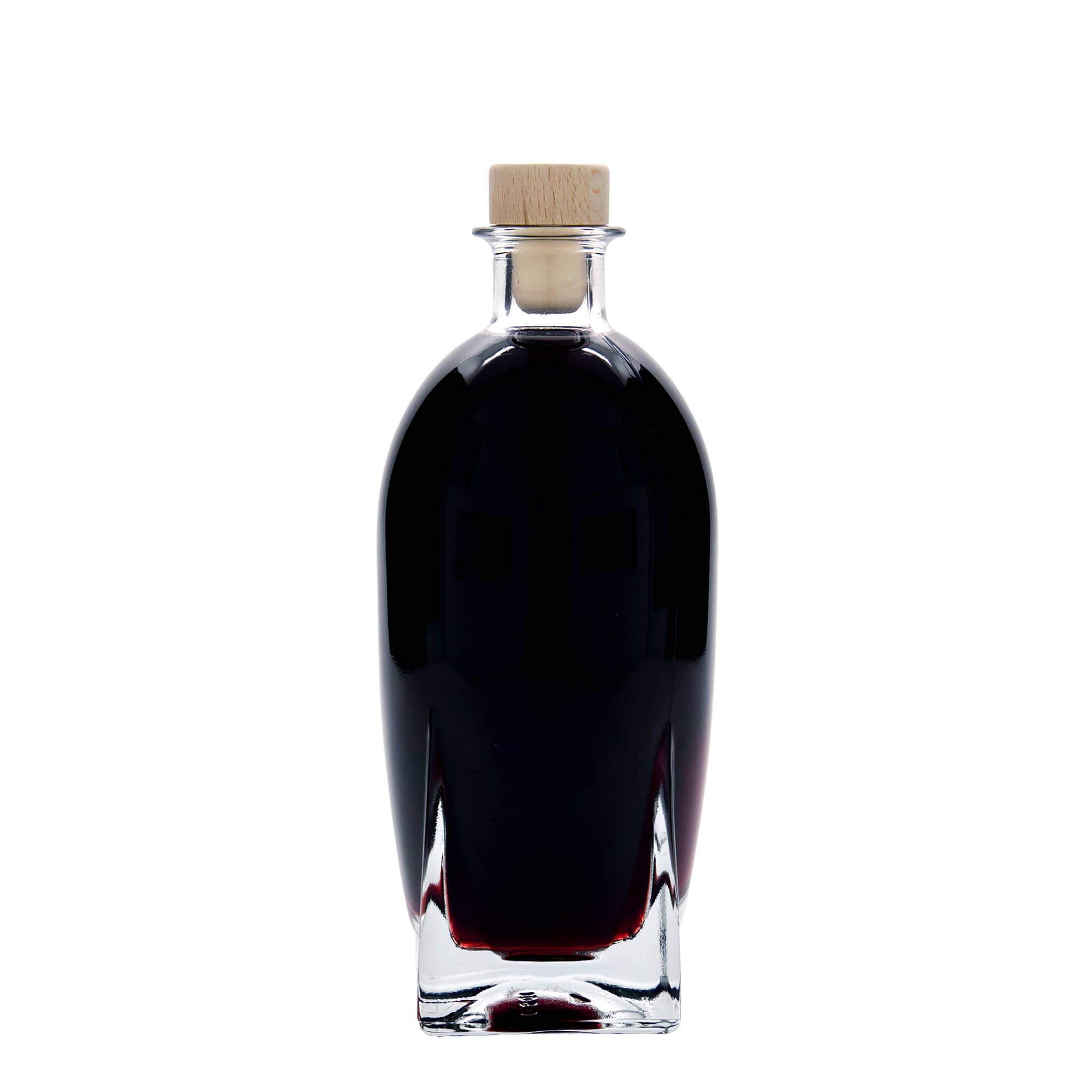 500 ml lasipullo 'Zino', nelikulmainen, suuaukko: korkki